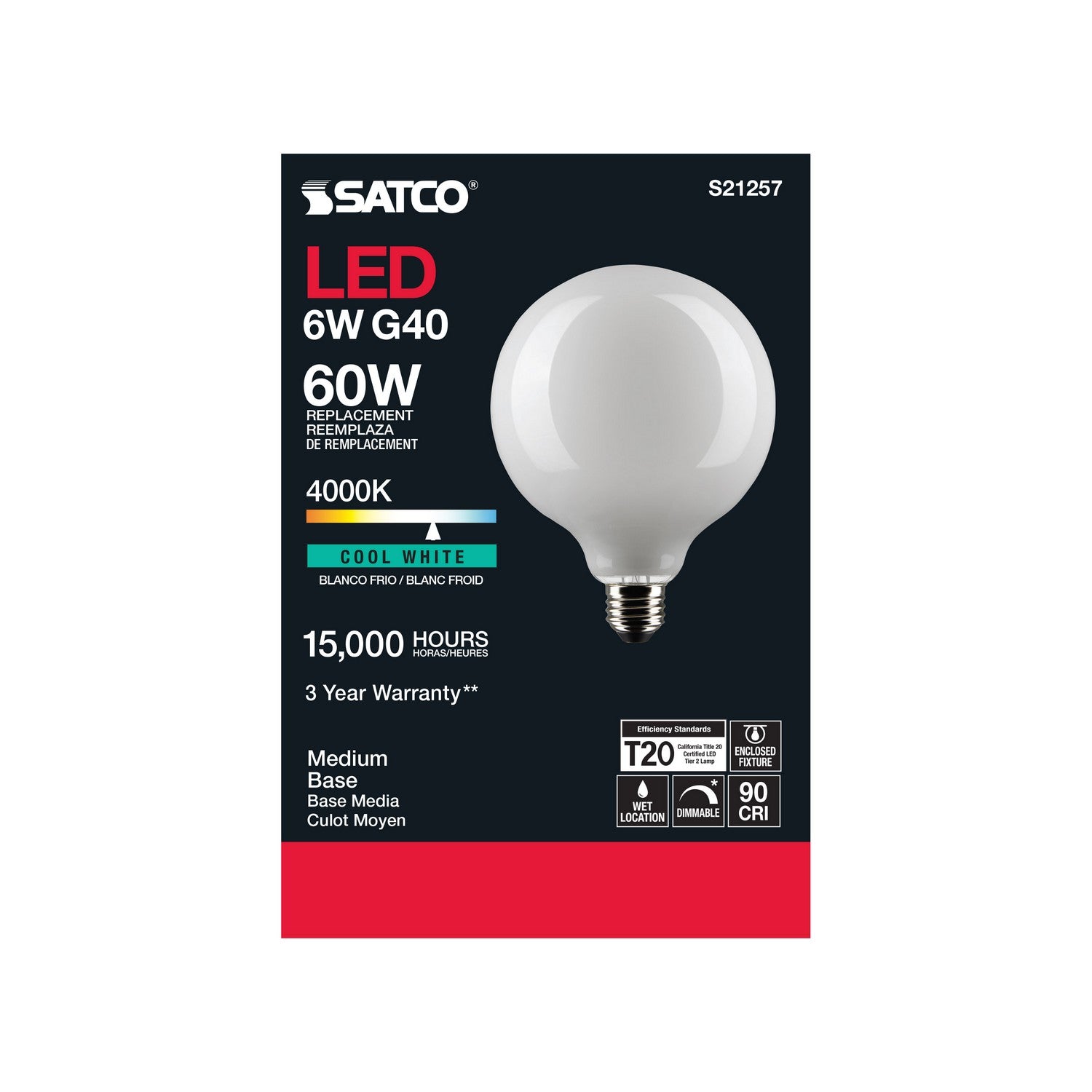 Satco - S21257 - Light Bulb - White