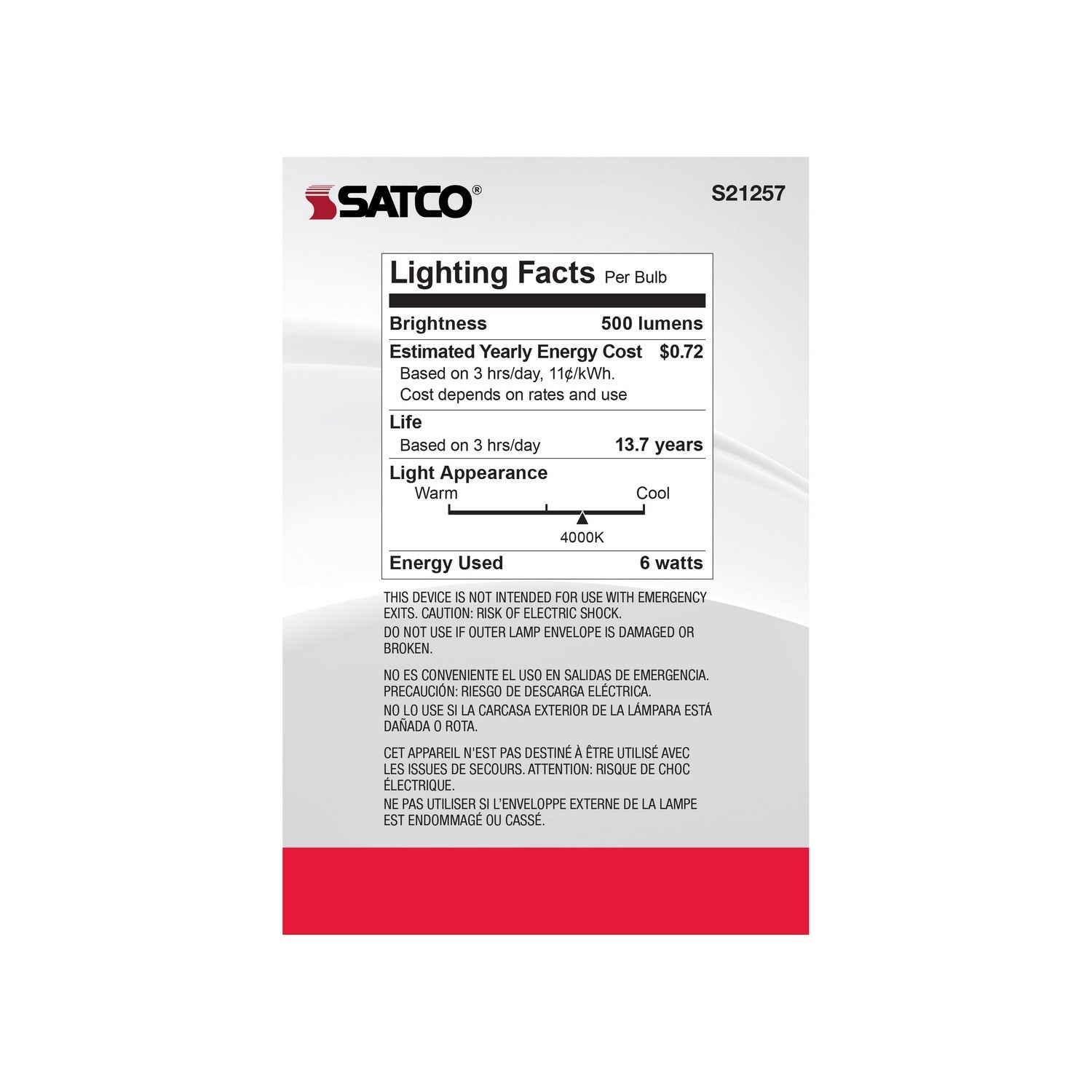 Satco - S21257 - Light Bulb - White