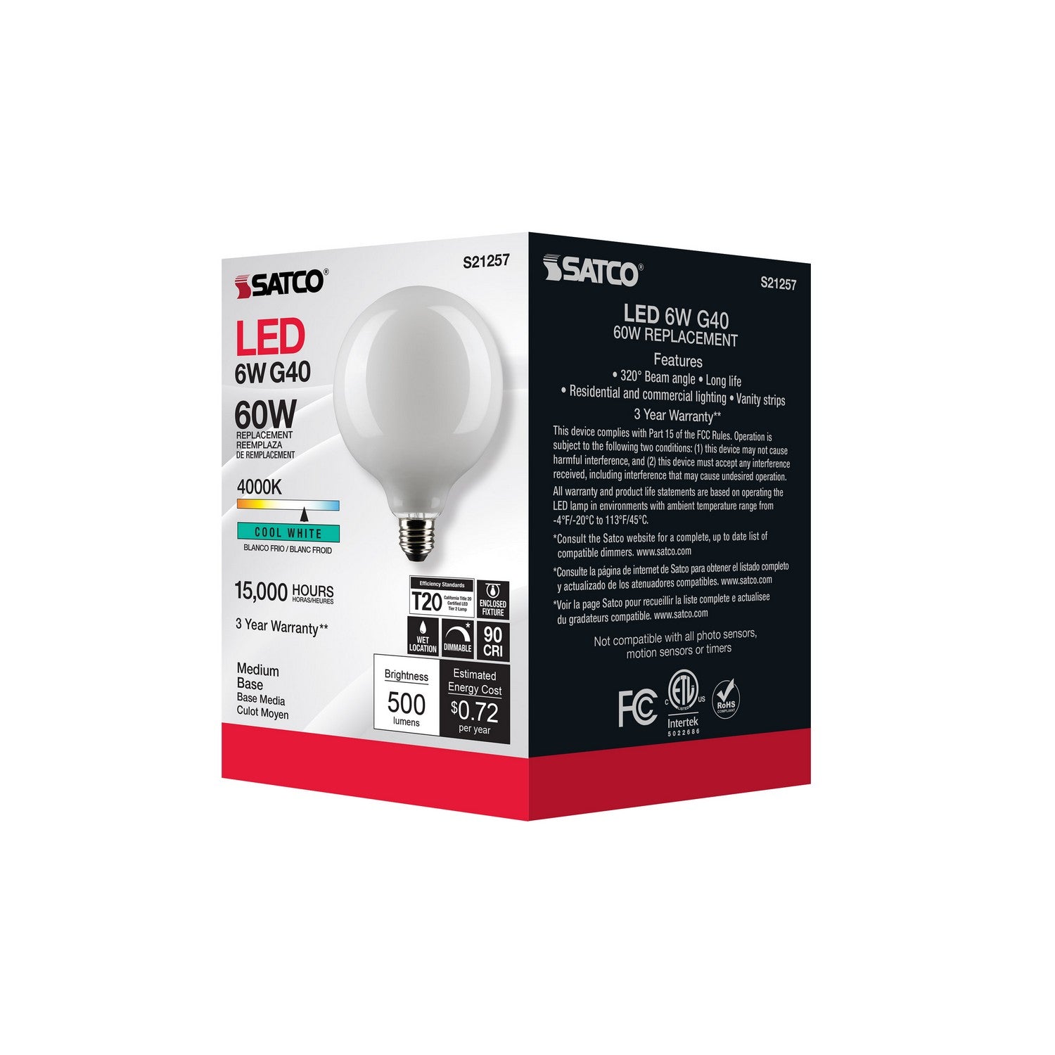 Satco - S21257 - Light Bulb - White