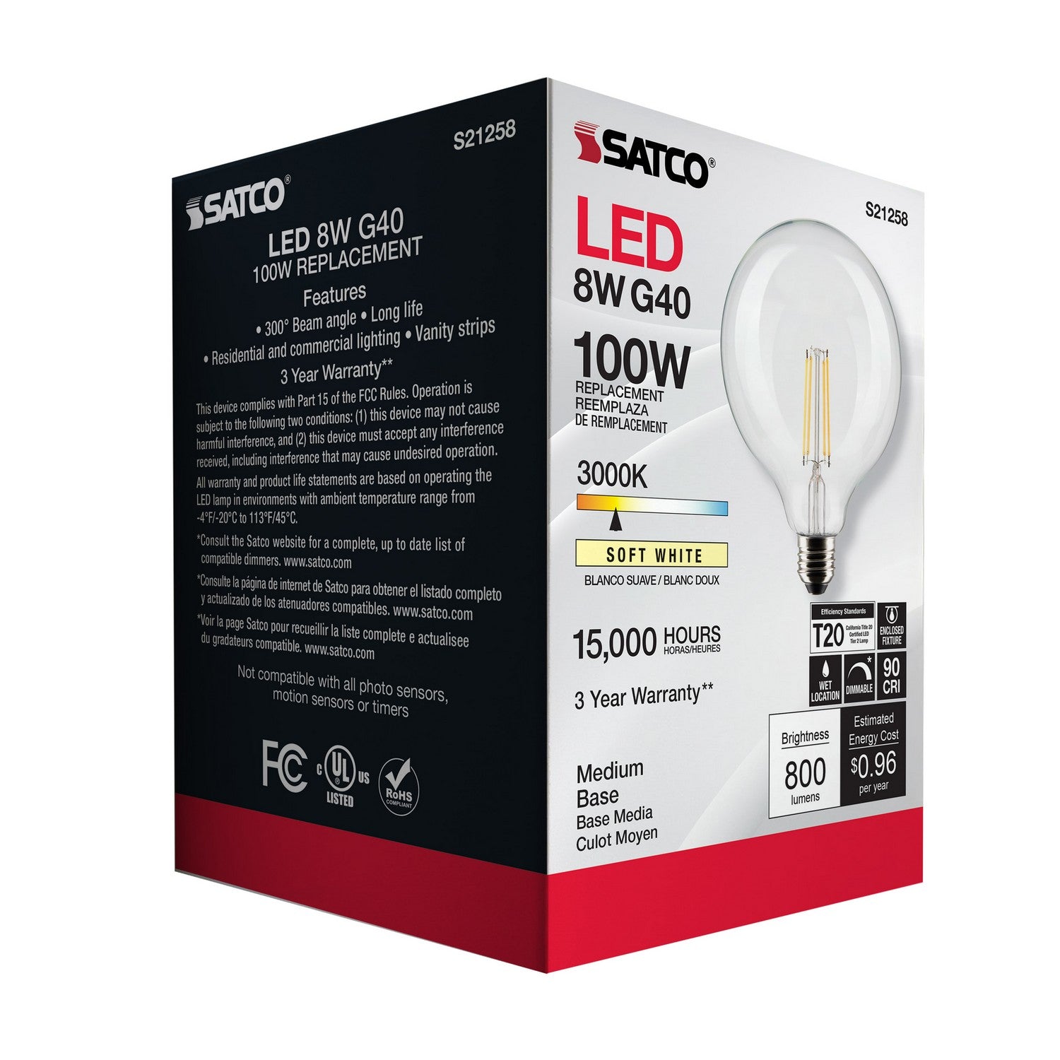 Satco - S21258 - Light Bulb - Clear