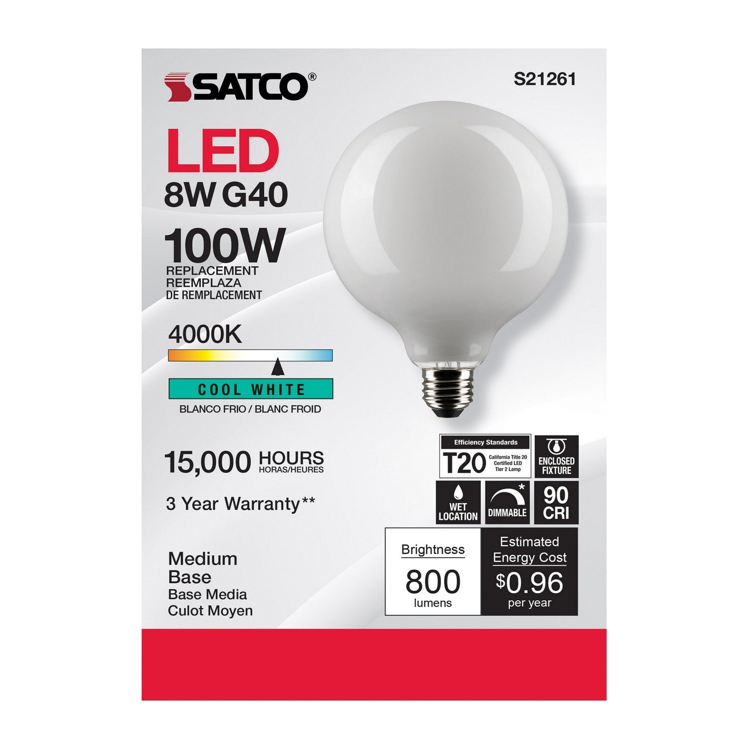 Satco - S21261 - Light Bulb - White