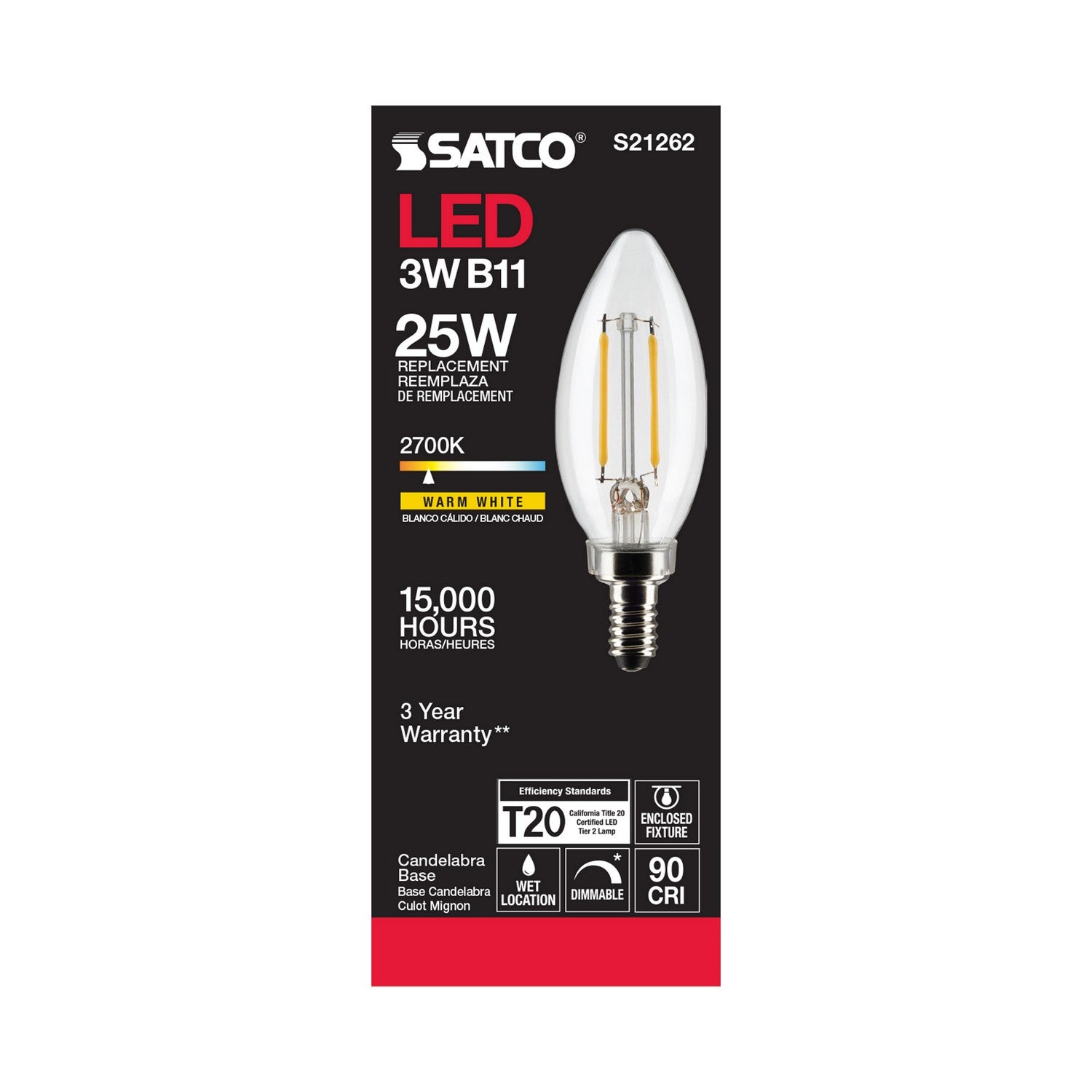 Satco - S21262 - Light Bulb - Clear