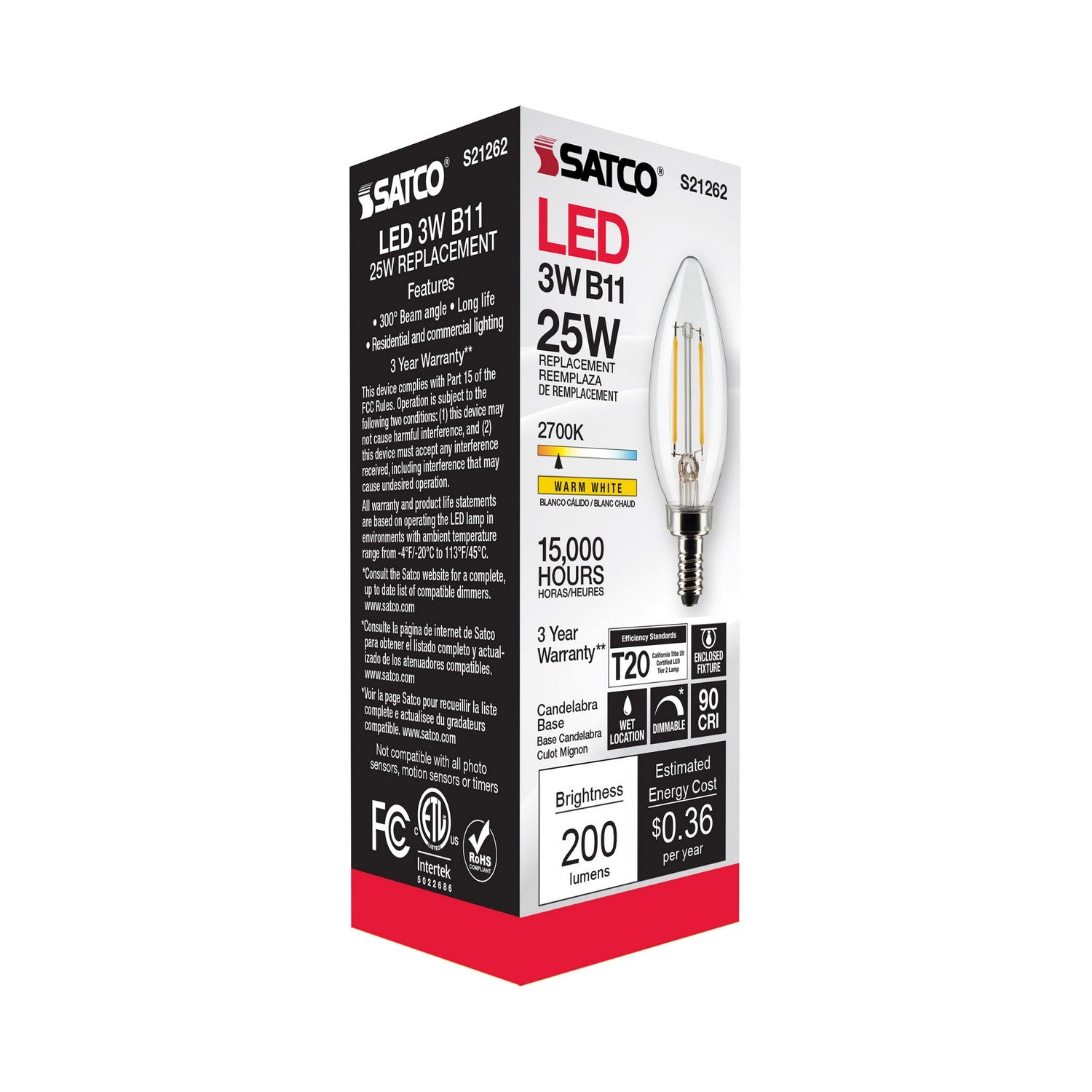 Satco - S21262 - Light Bulb - Clear