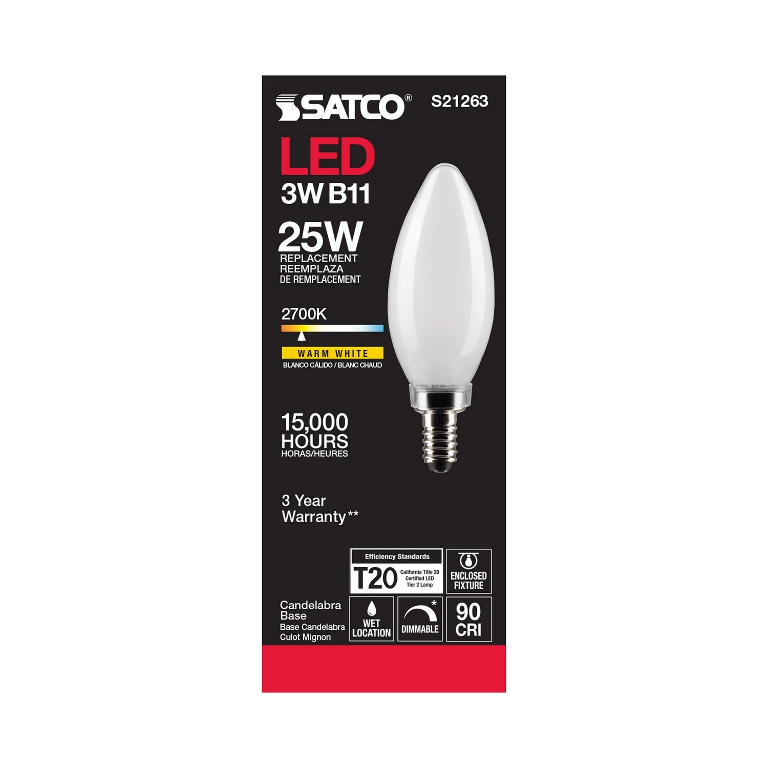 Satco - S21263 - Light Bulb - Frost