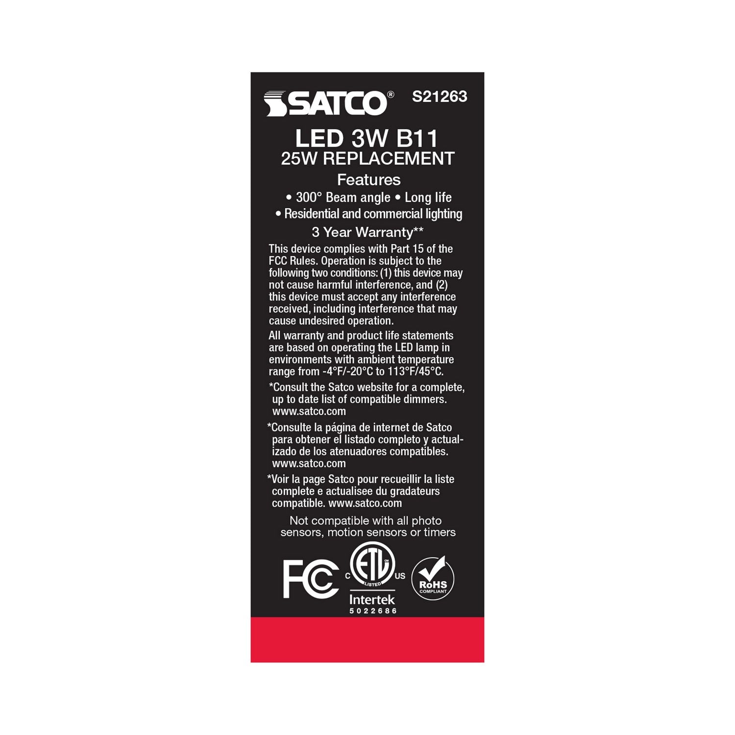 Satco - S21263 - Light Bulb - Frost