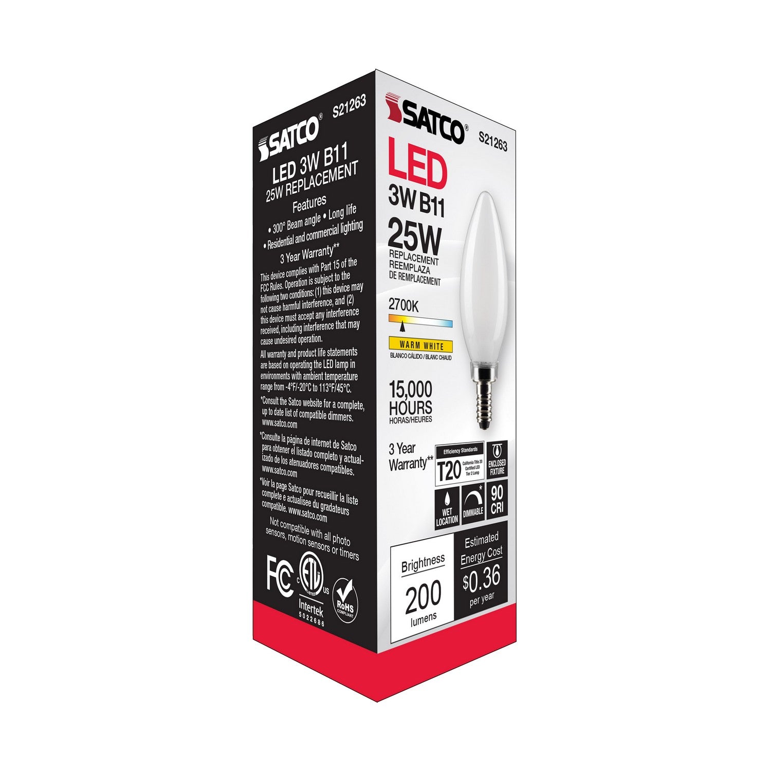 Satco - S21263 - Light Bulb - Frost