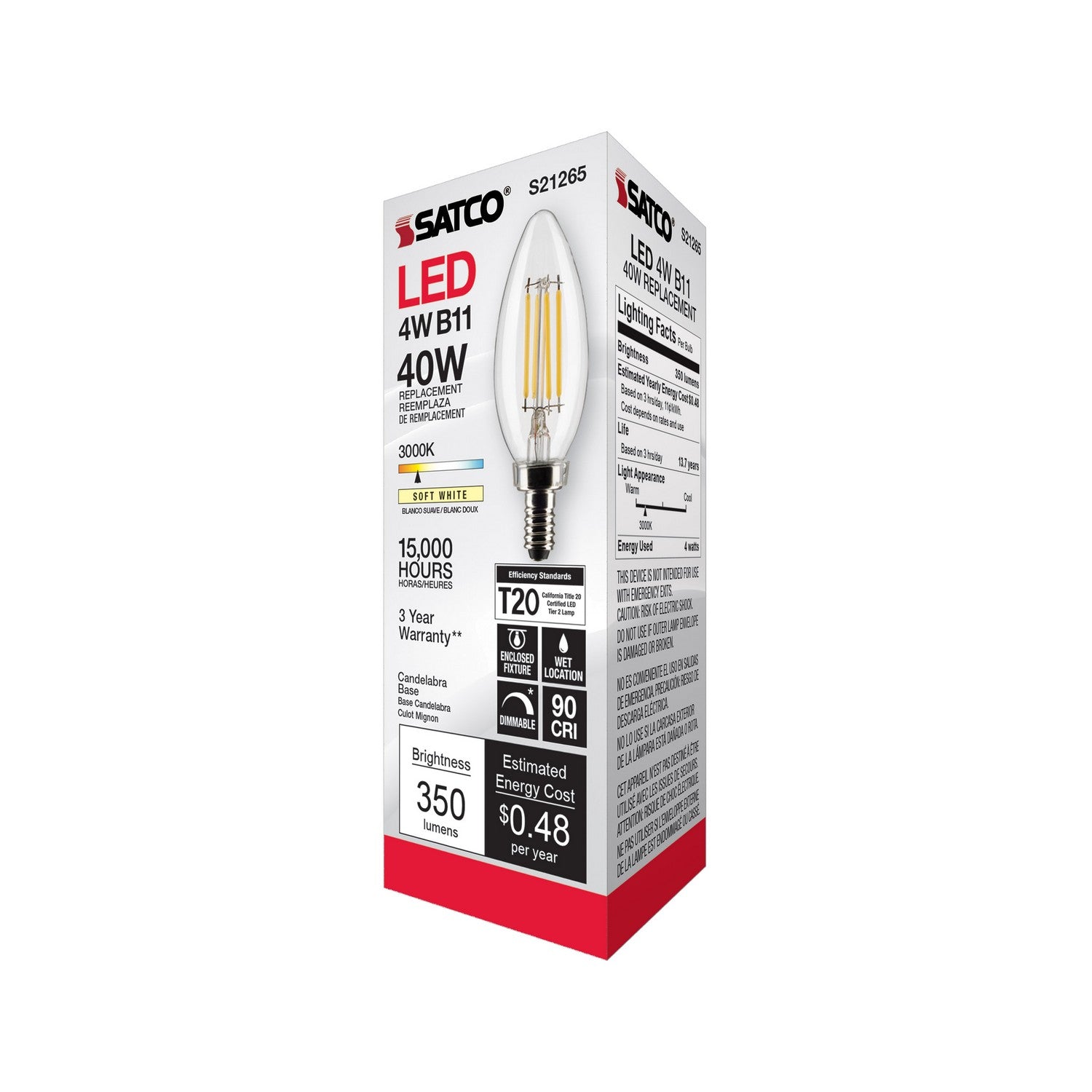 Satco - S21265 - Light Bulb - Clear
