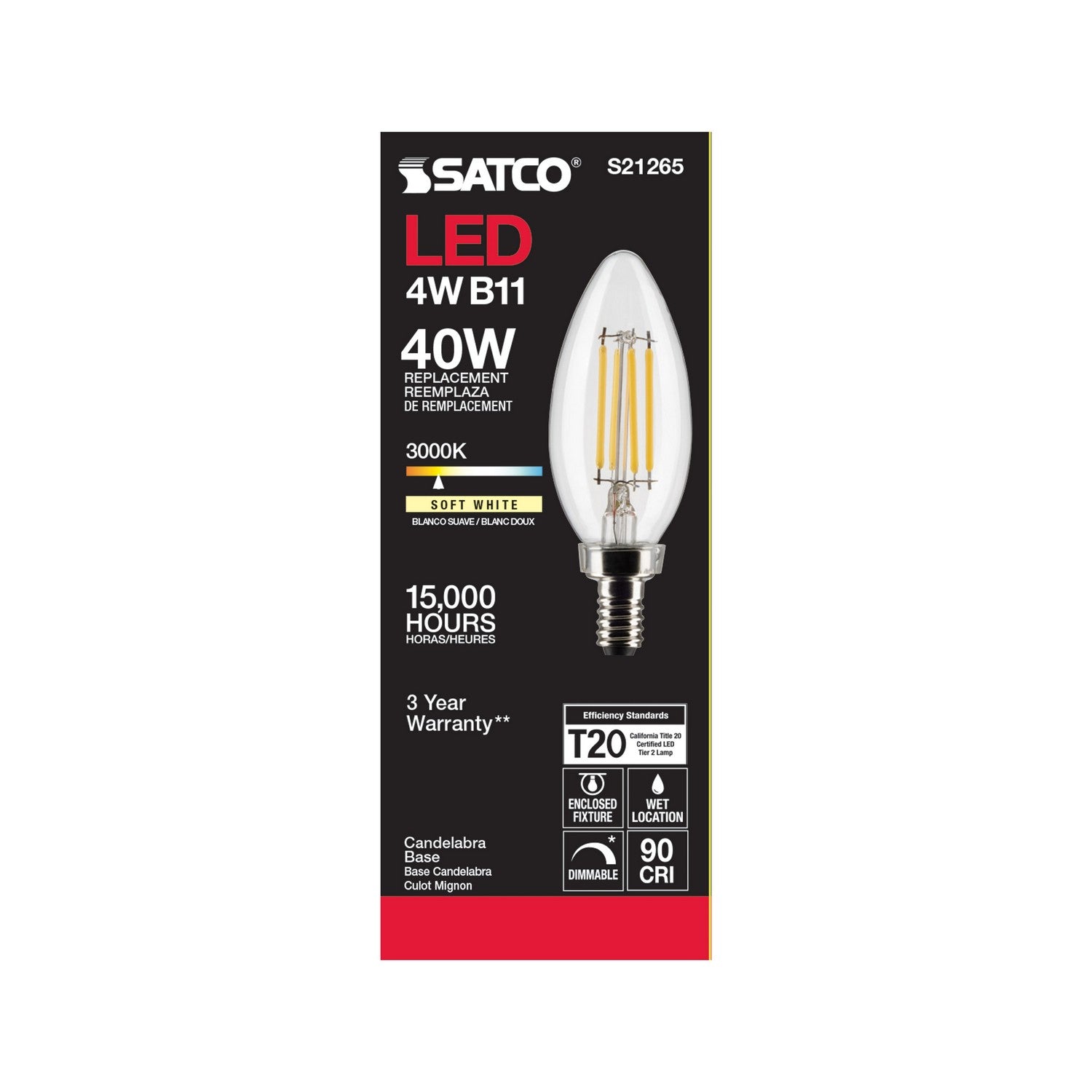 Satco - S21265 - Light Bulb - Clear