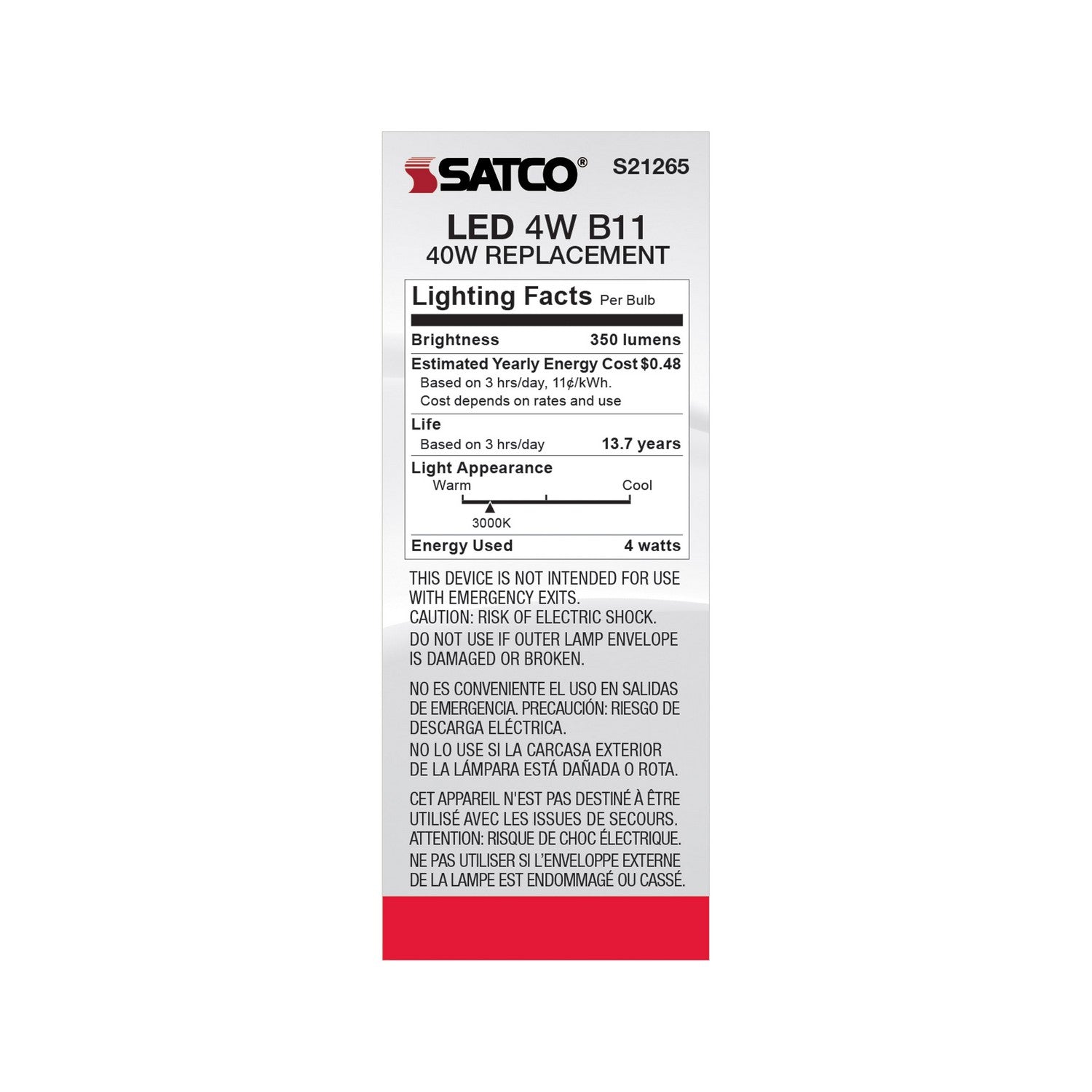 Satco - S21265 - Light Bulb - Clear