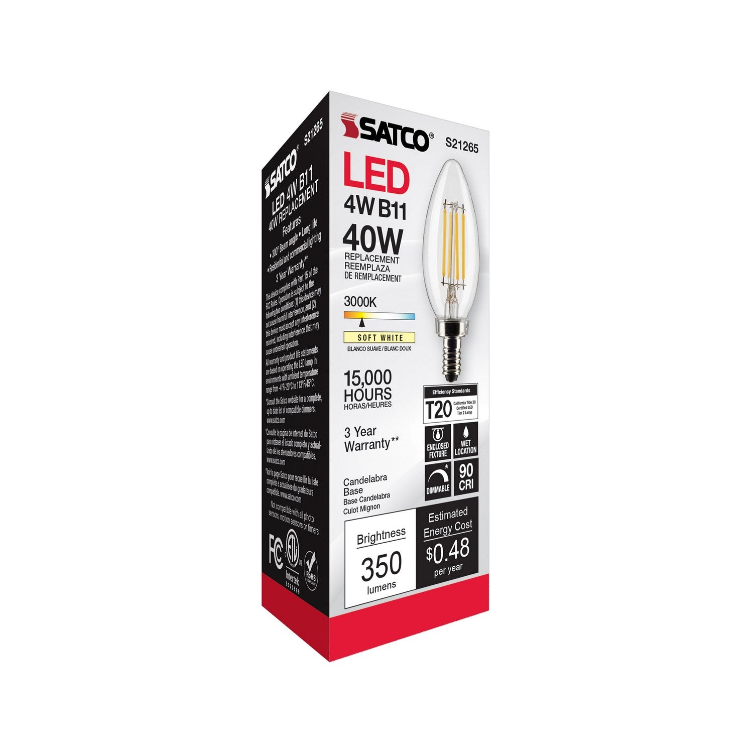 Satco - S21265 - Light Bulb - Clear