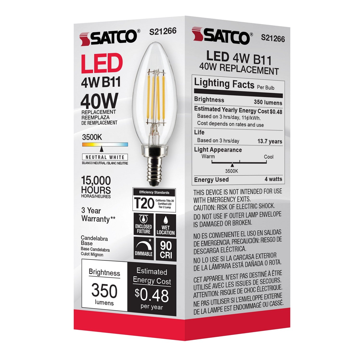 Satco - S21266 - Light Bulb - Clear