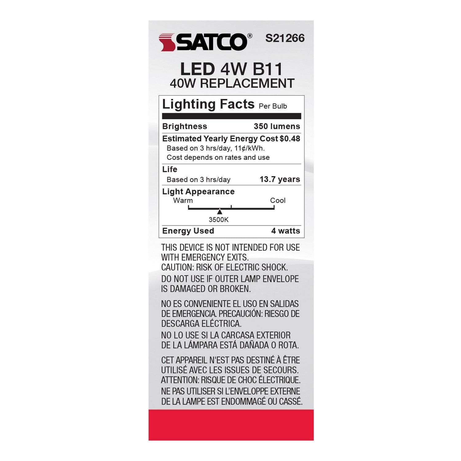 Satco - S21266 - Light Bulb - Clear