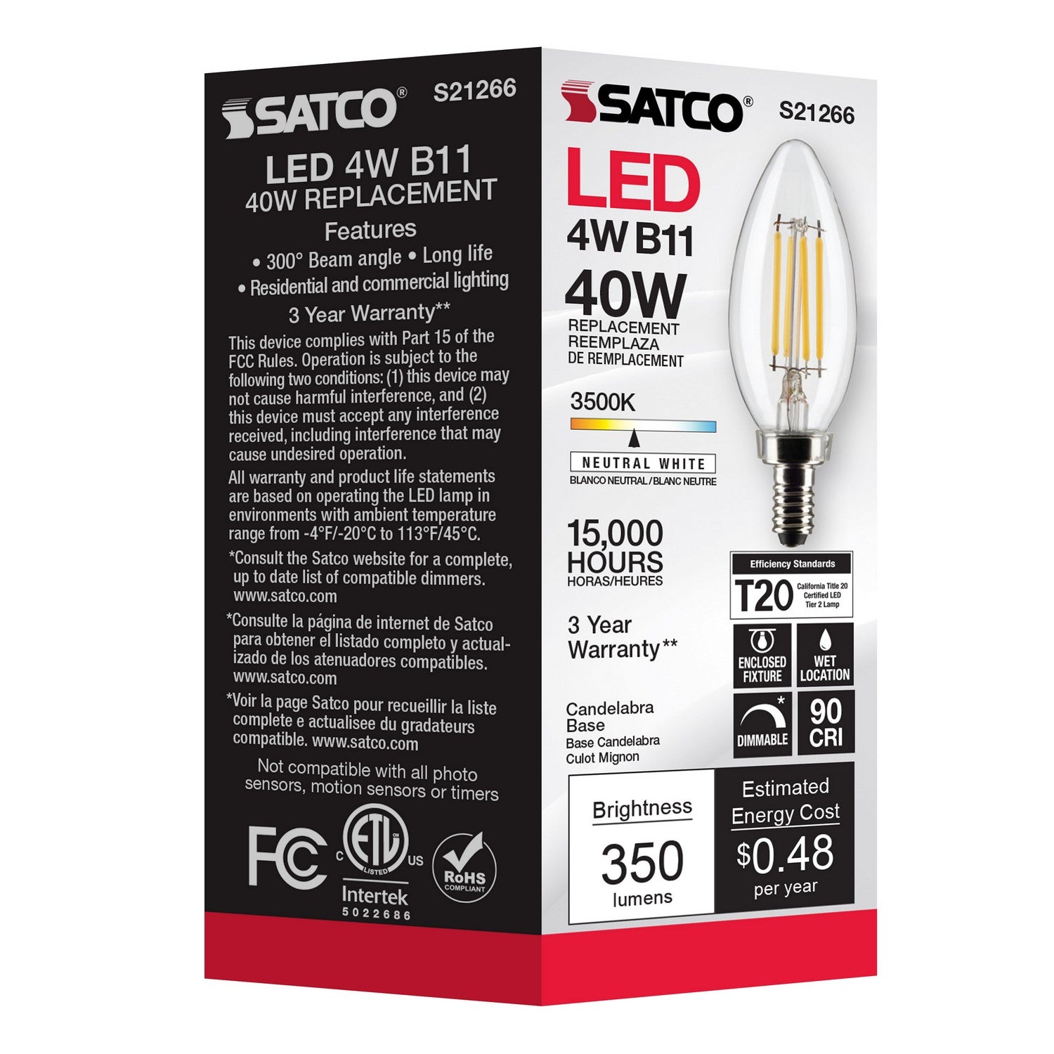 Satco - S21266 - Light Bulb - Clear