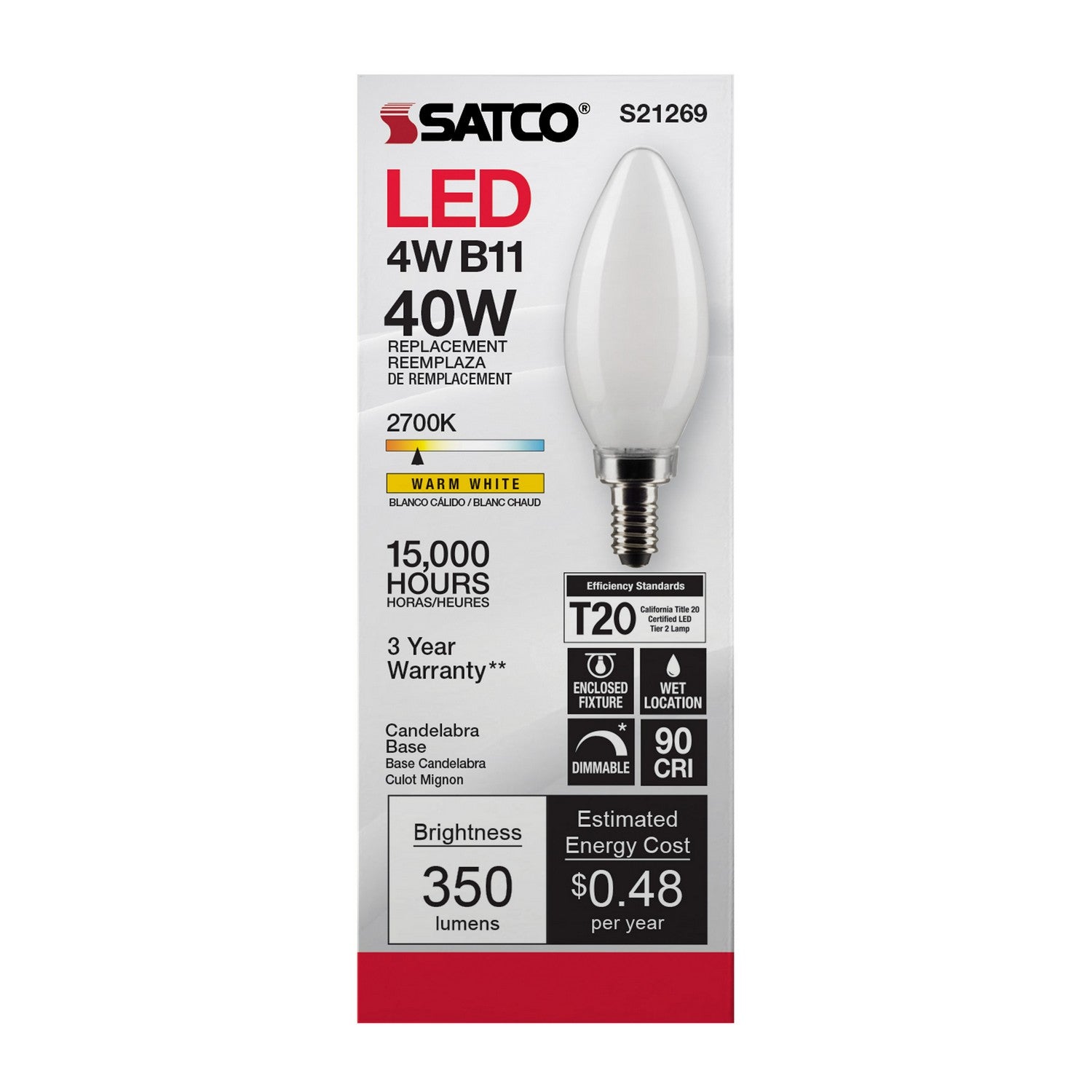 Satco - S21269 - Light Bulb - Frost
