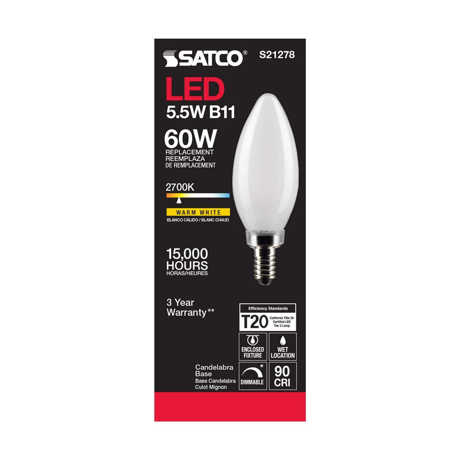 Satco - S21278 - Light Bulb - Frost