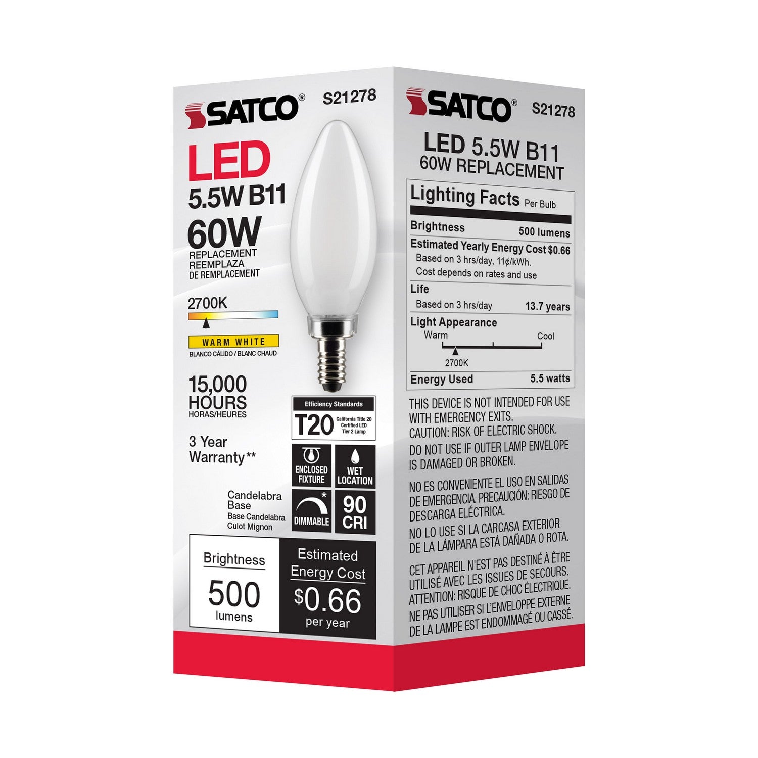 Satco - S21278 - Light Bulb - Frost