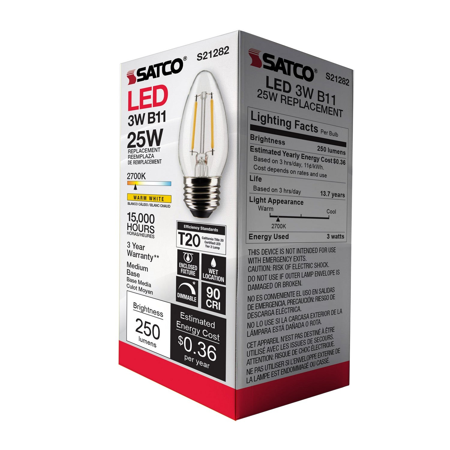 Satco - S21282 - Light Bulb - Clear