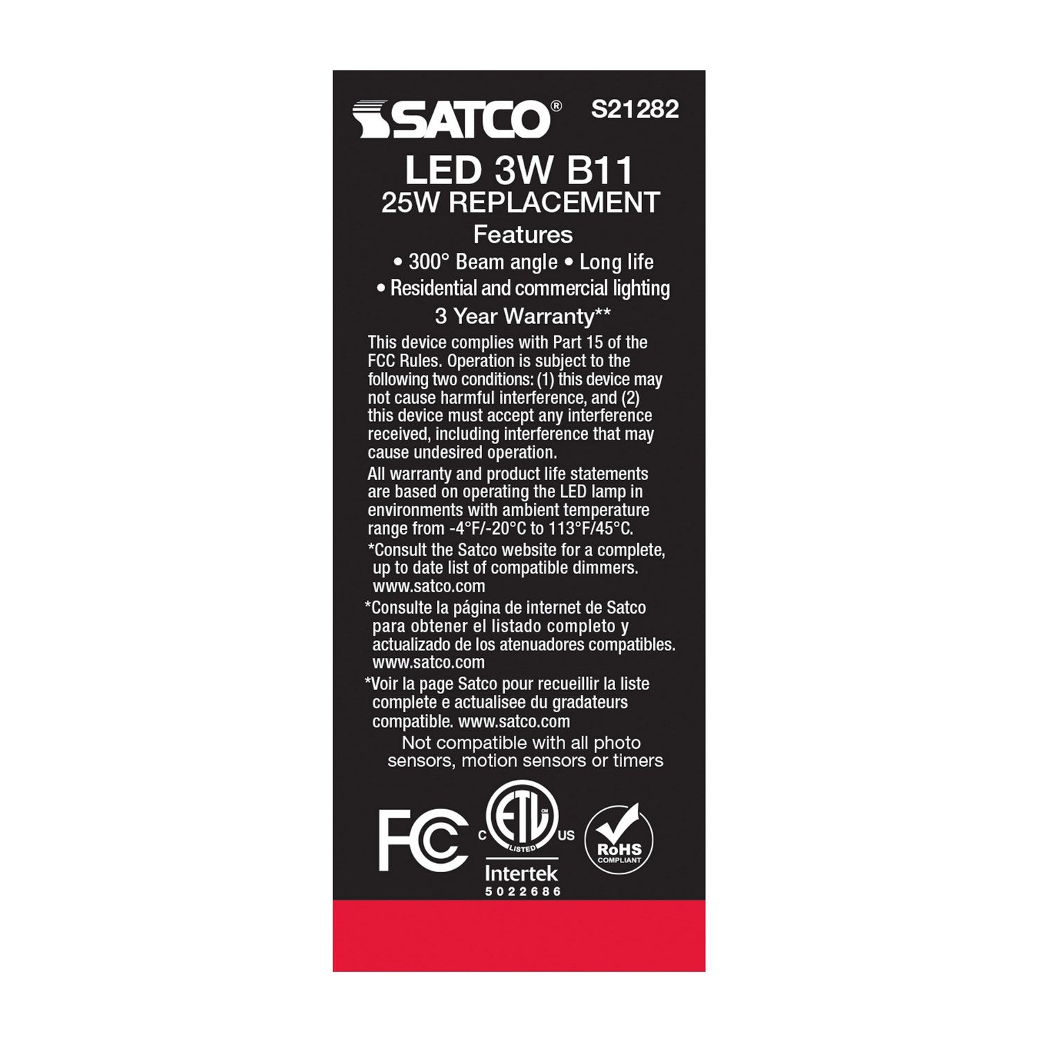 Satco - S21282 - Light Bulb - Clear