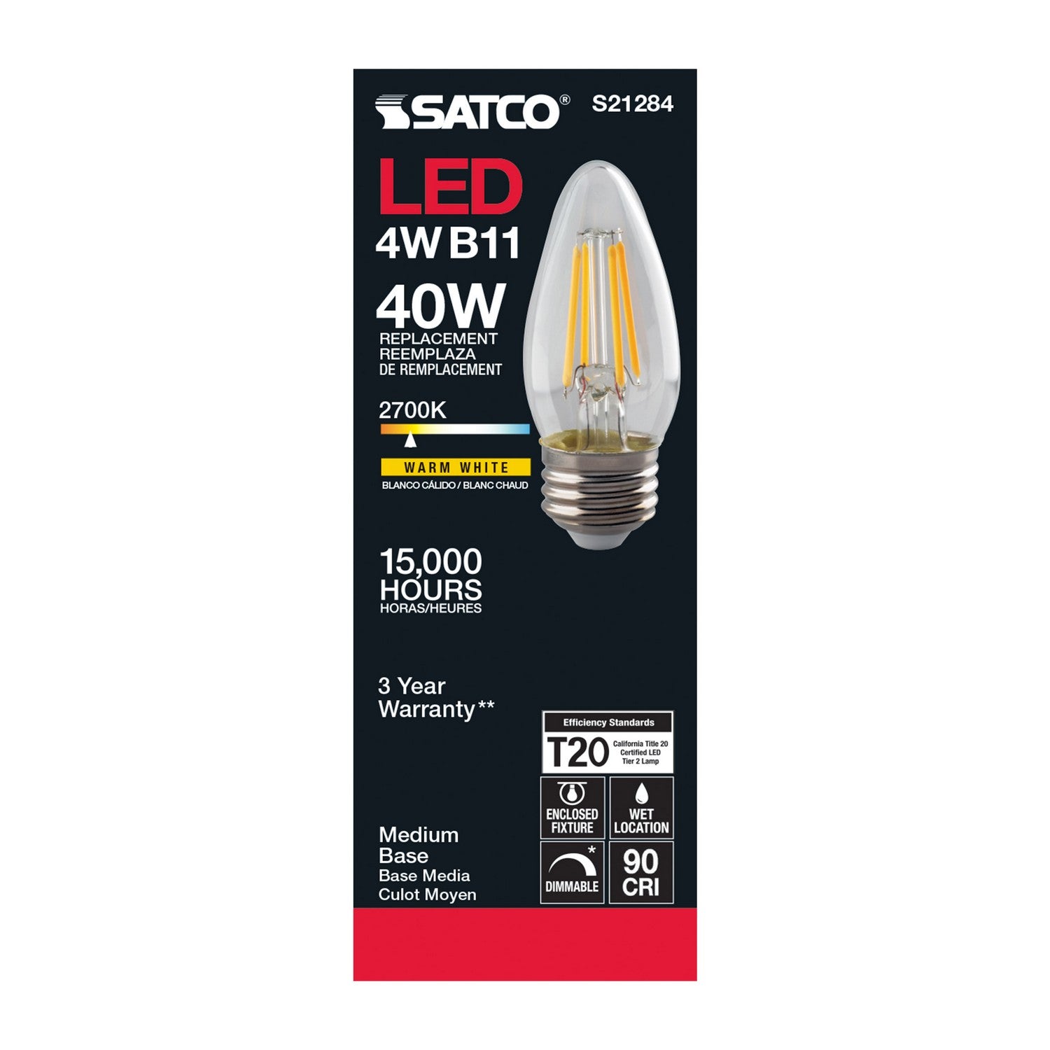 Satco - S21284 - Light Bulb - Clear