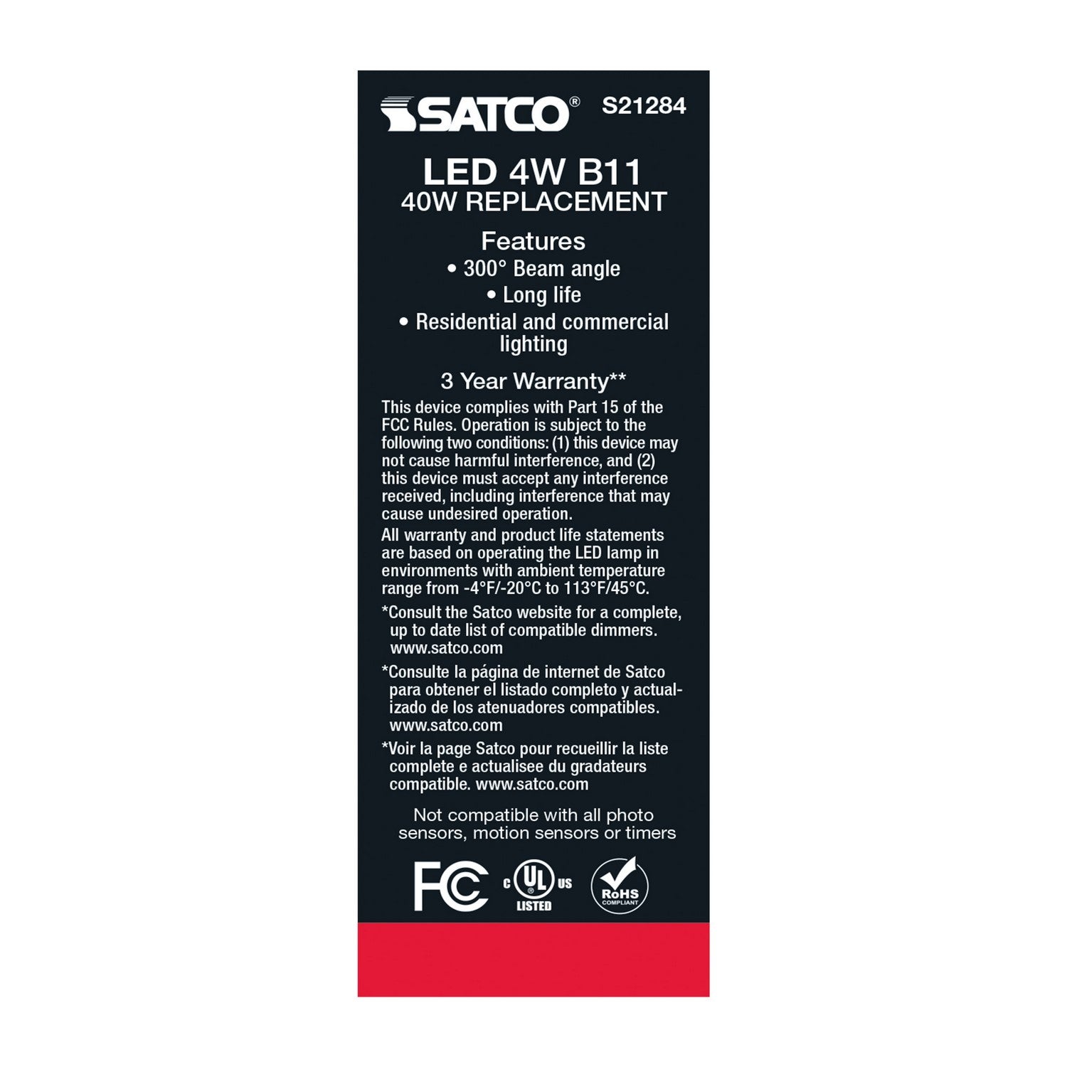 Satco - S21284 - Light Bulb - Clear