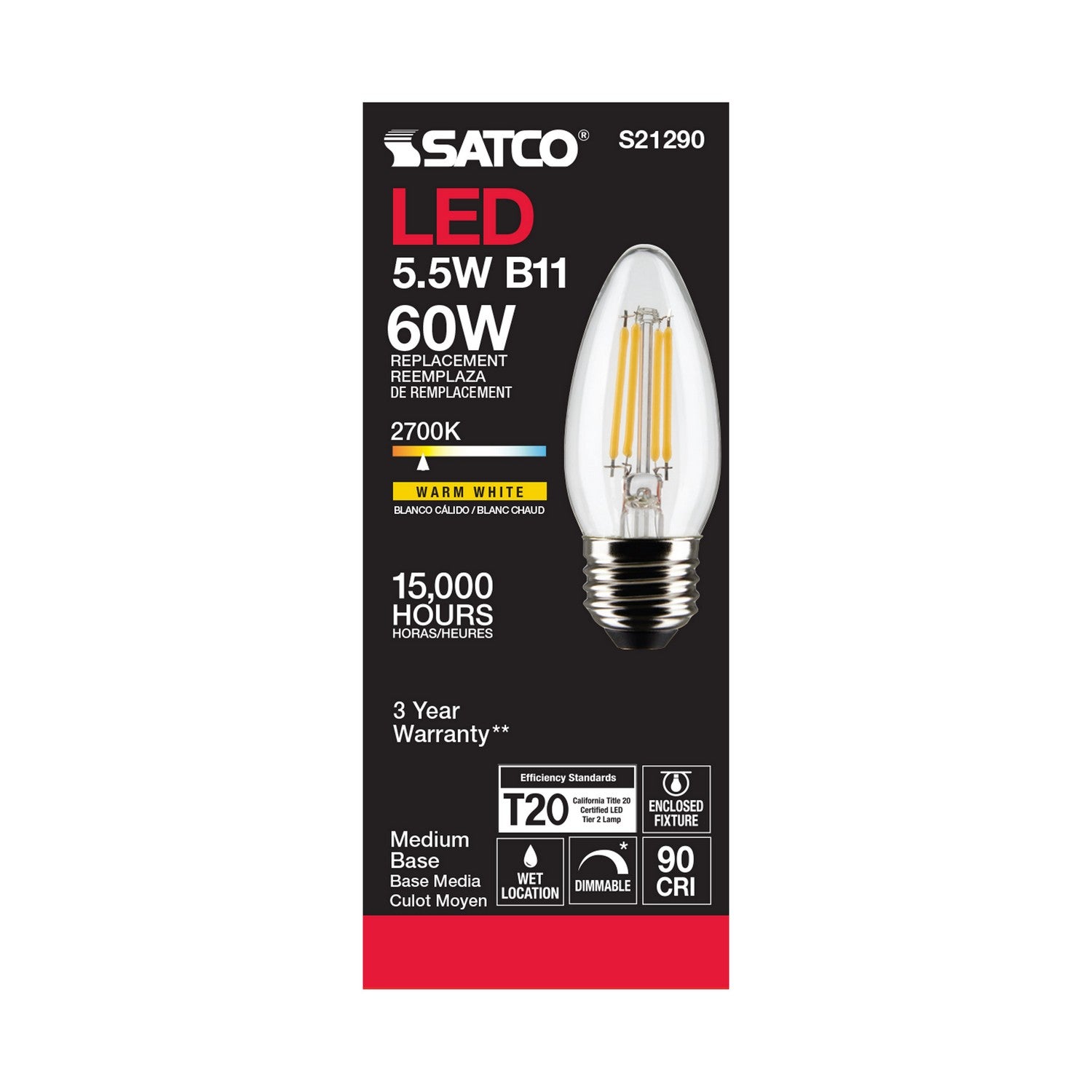 Satco - S21290 - Light Bulb - Clear