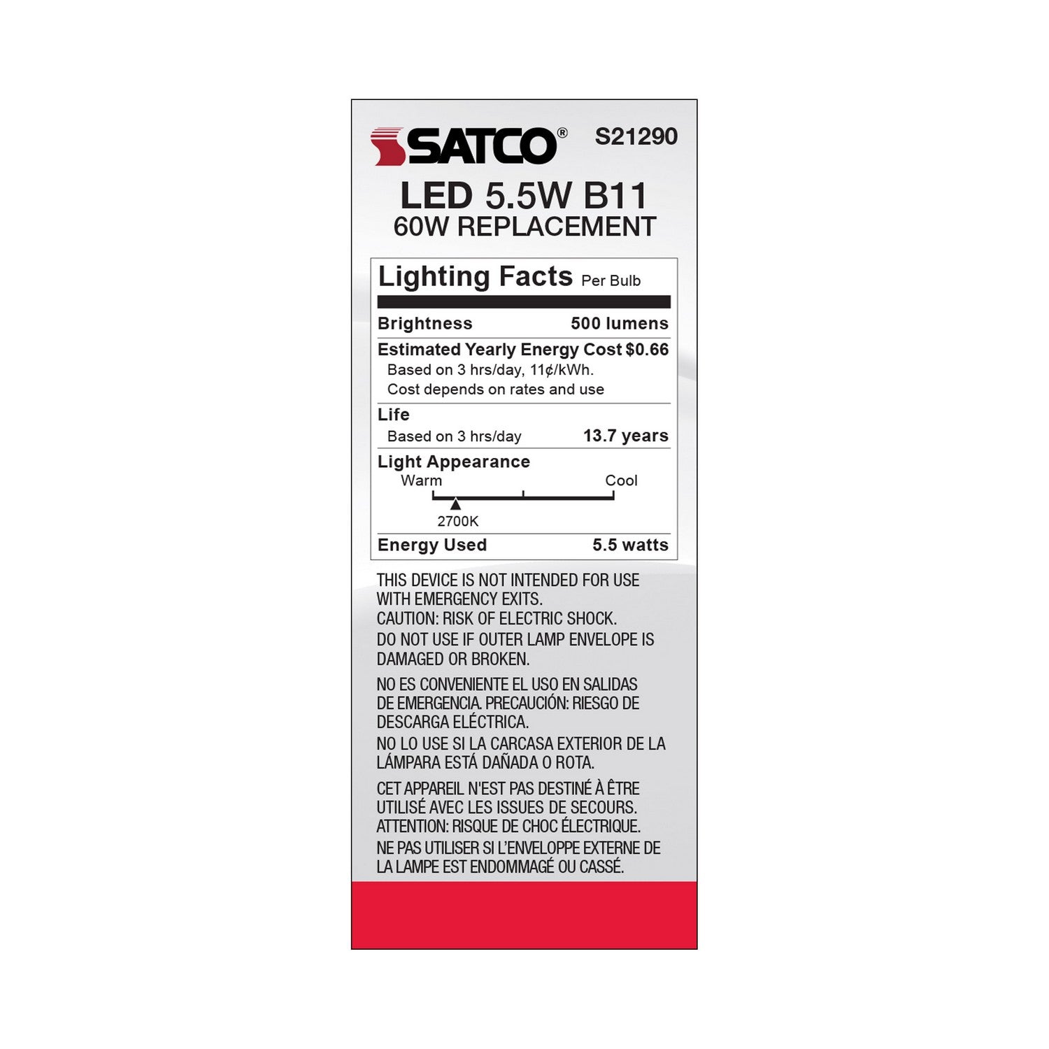 Satco - S21290 - Light Bulb - Clear