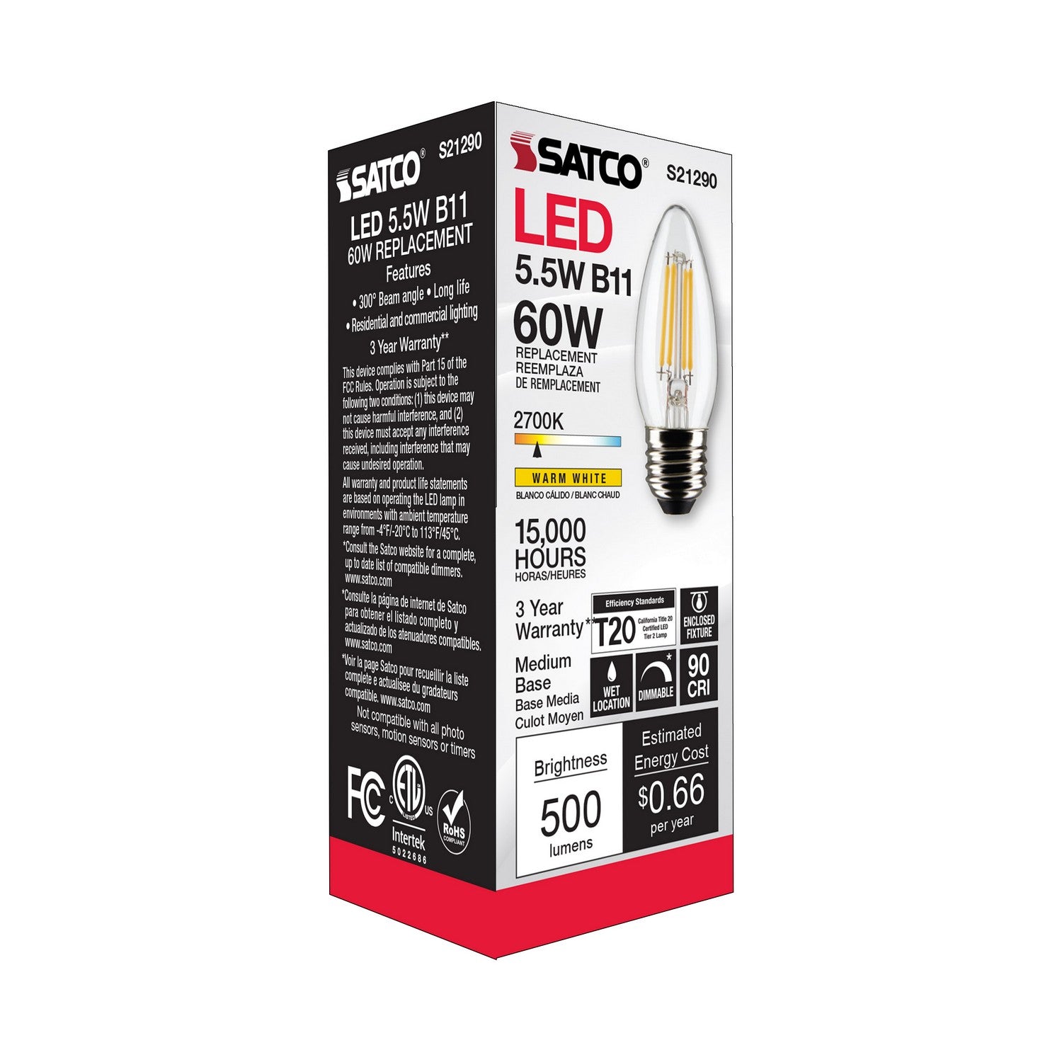 Satco - S21290 - Light Bulb - Clear