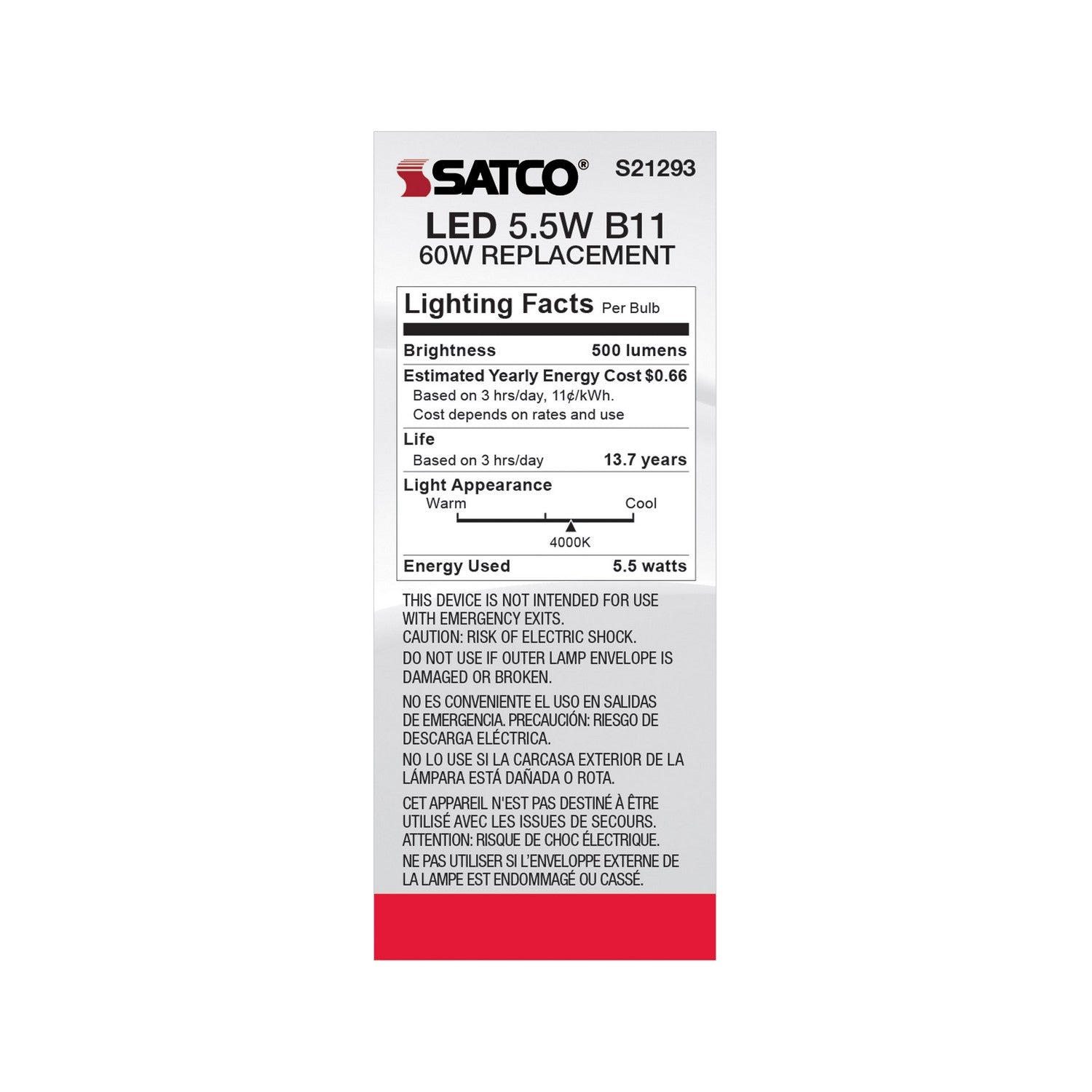 Satco - S21293 - Light Bulb - Frost