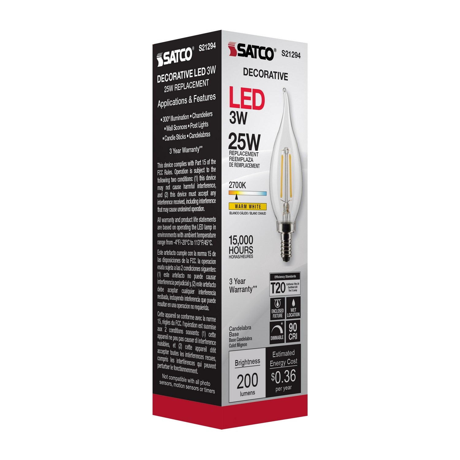 Satco - S21294 - Light Bulb - Clear