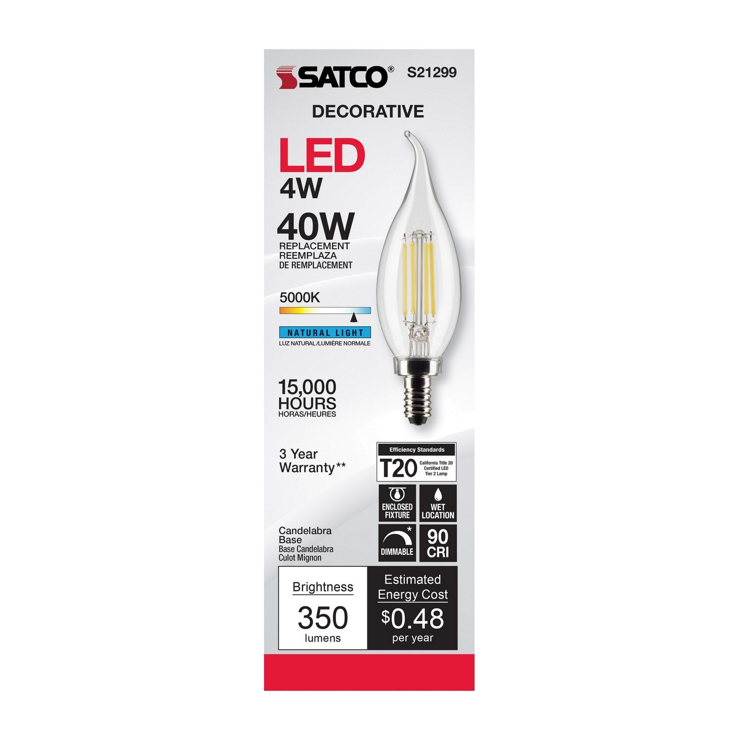 Satco - S21299 - Light Bulb - Clear