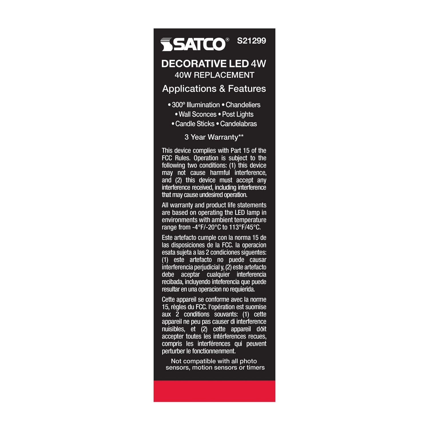 Satco - S21299 - Light Bulb - Clear