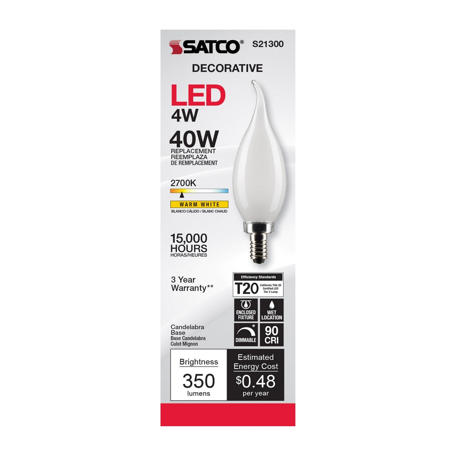 Satco - S21300 - Light Bulb - Frost