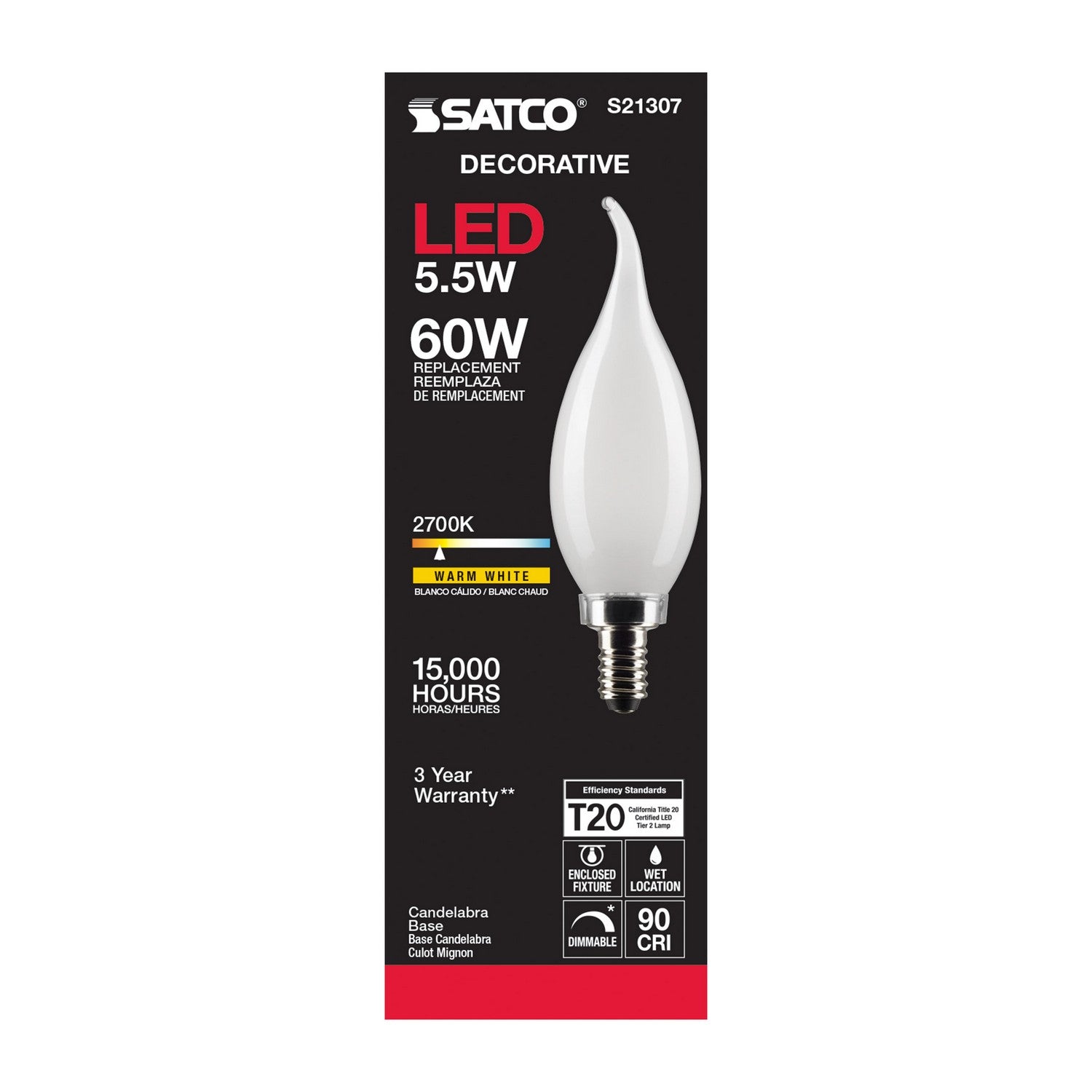 Satco - S21307 - Light Bulb - Frost