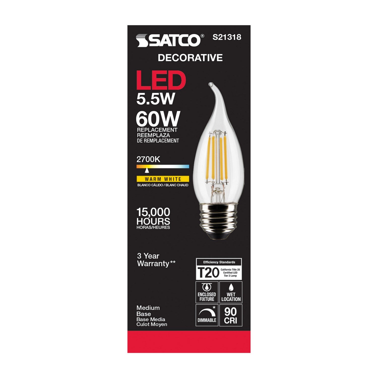 Satco - S21318 - Light Bulb - Clear