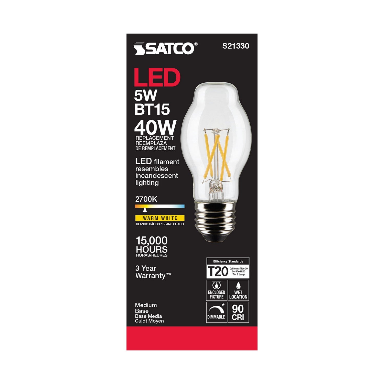 Satco - S21330 - Light Bulb - Clear