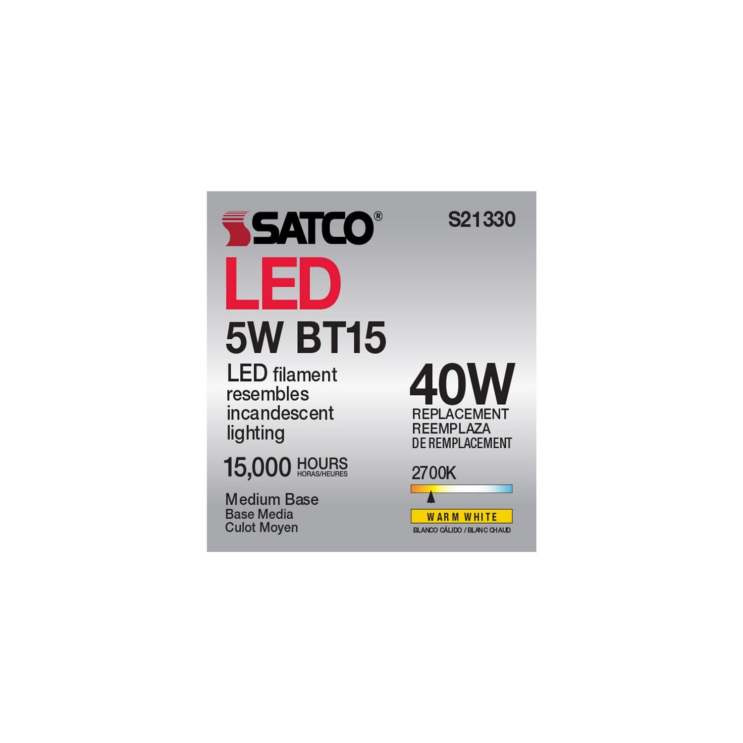 Satco - S21330 - Light Bulb - Clear