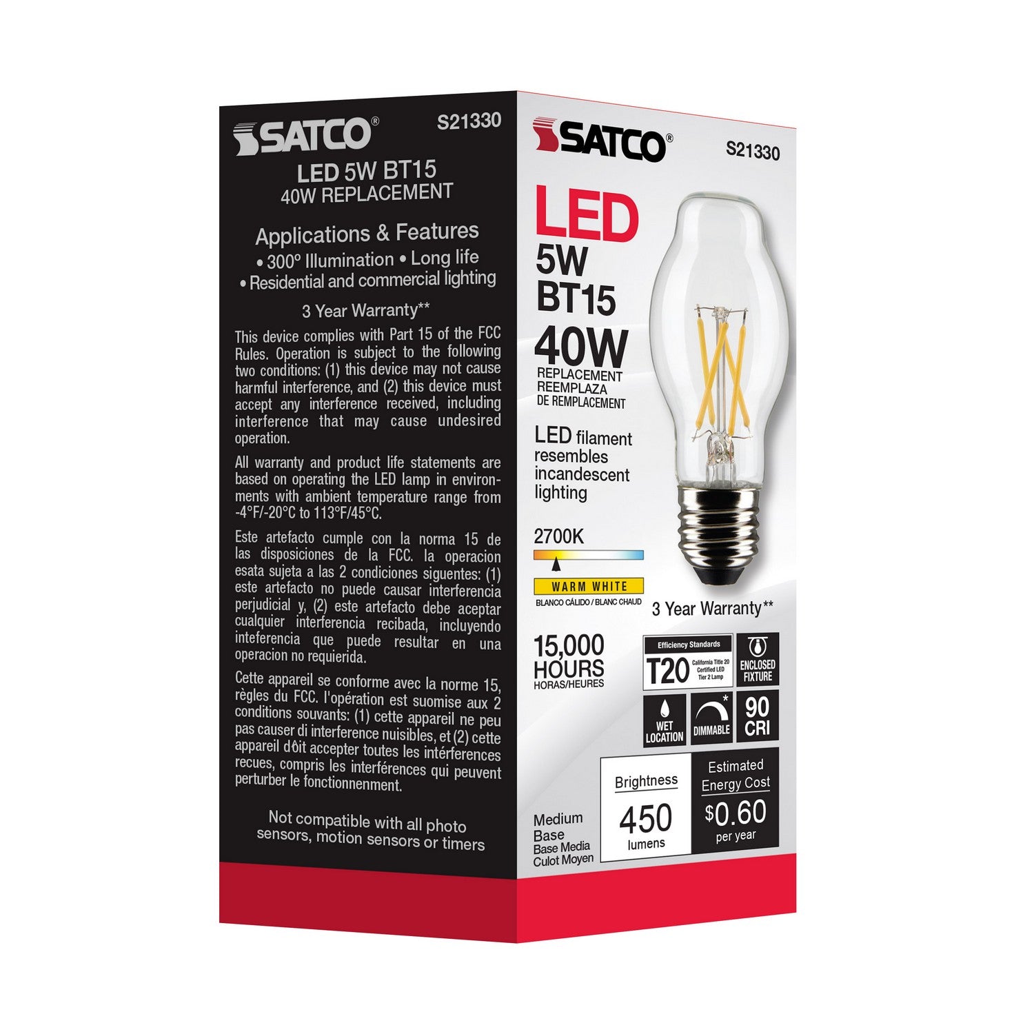 Satco - S21330 - Light Bulb - Clear