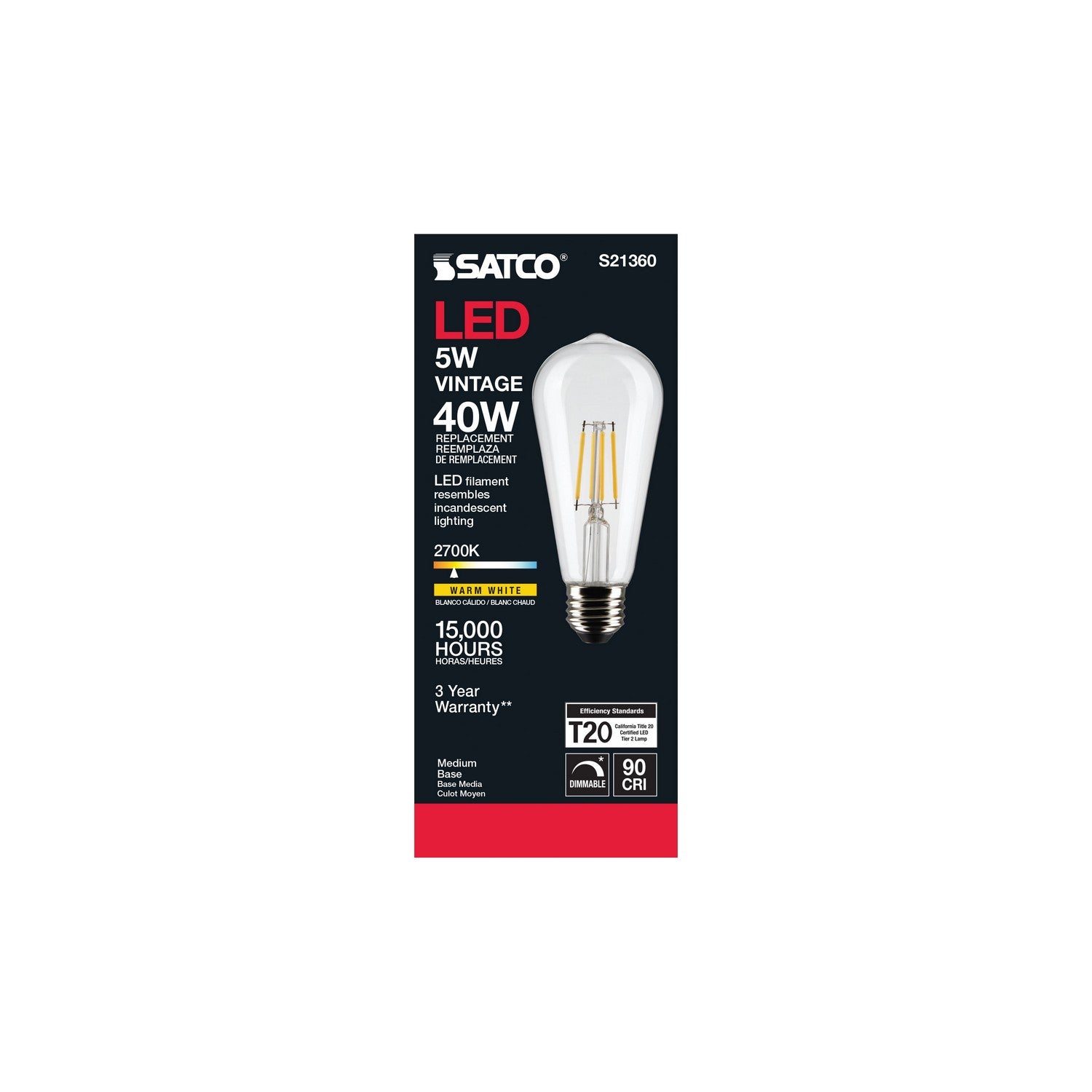 Satco - S21360 - Light Bulb - Clear