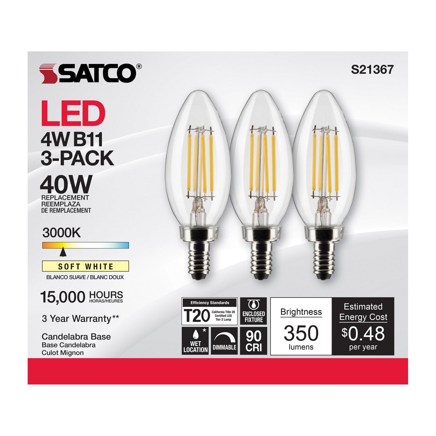 Satco - S21367 - Light Bulb - Clear