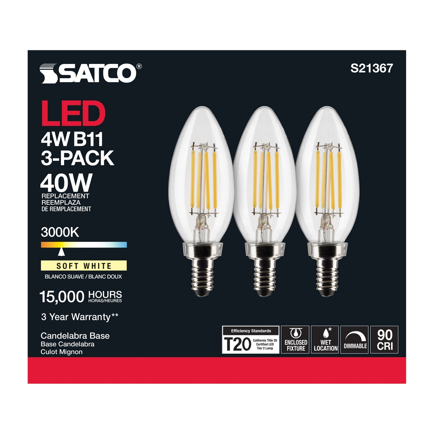 Satco - S21367 - Light Bulb - Clear