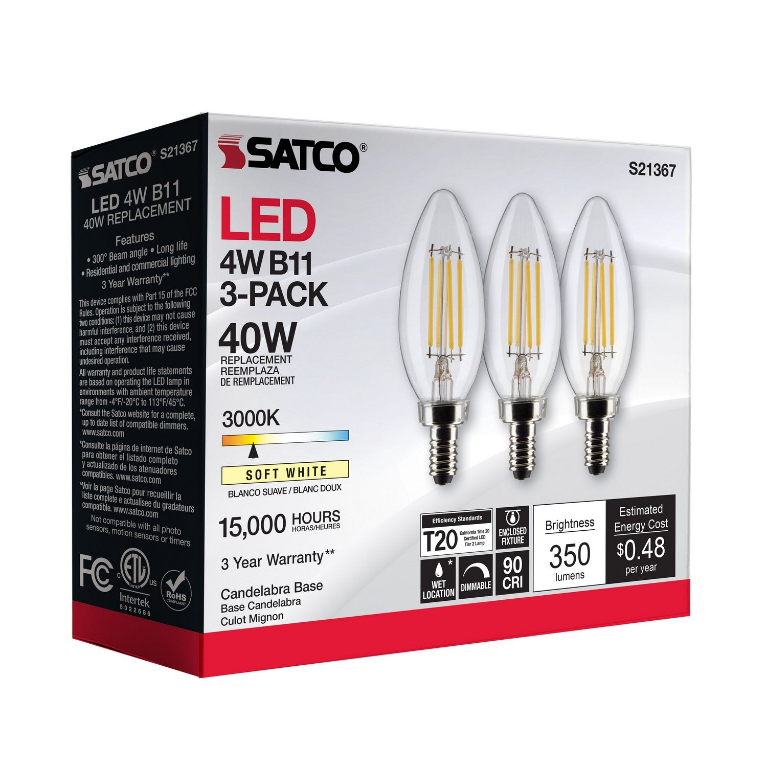 Satco - S21367 - Light Bulb - Clear