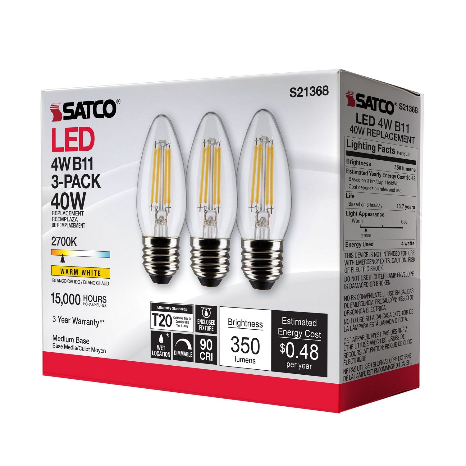 Satco - S21368 - Light Bulb - Clear