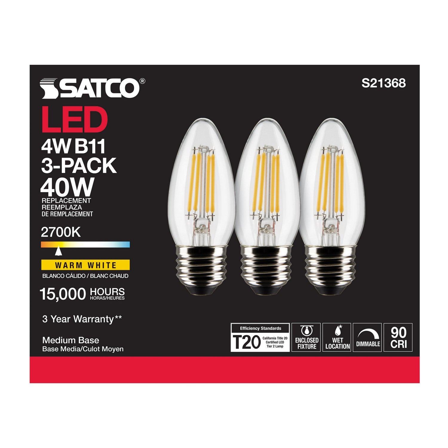 Satco - S21368 - Light Bulb - Clear