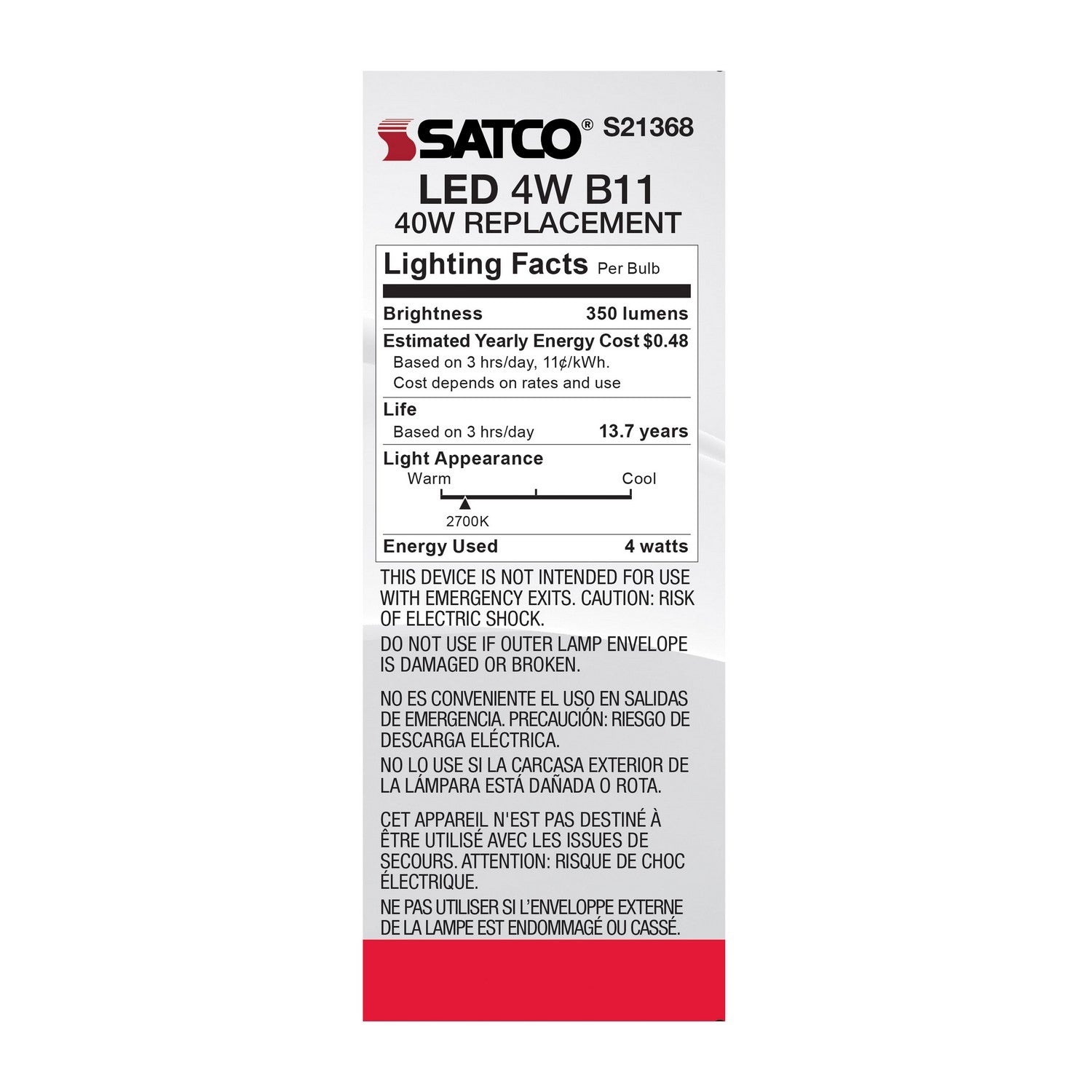 Satco - S21368 - Light Bulb - Clear
