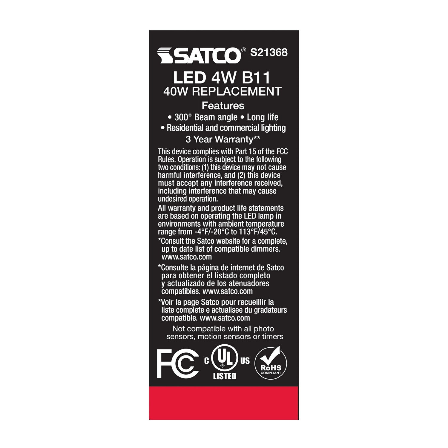 Satco - S21368 - Light Bulb - Clear