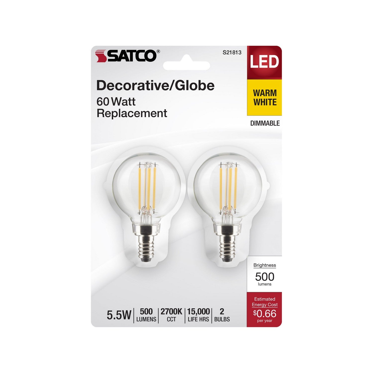 Satco - S21813 - Light Bulb - Clear