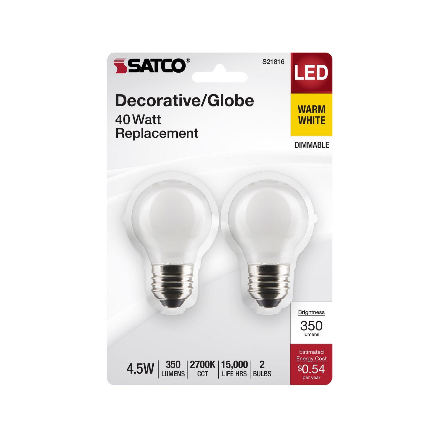 Satco - S21816 - Light Bulb - White