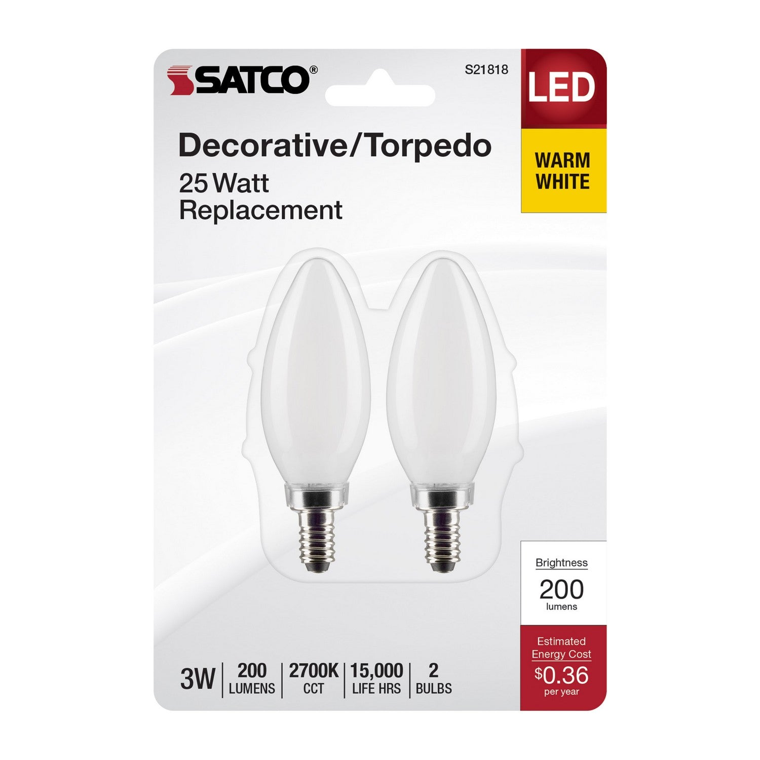 Satco - S21818 - Light Bulb - Frost
