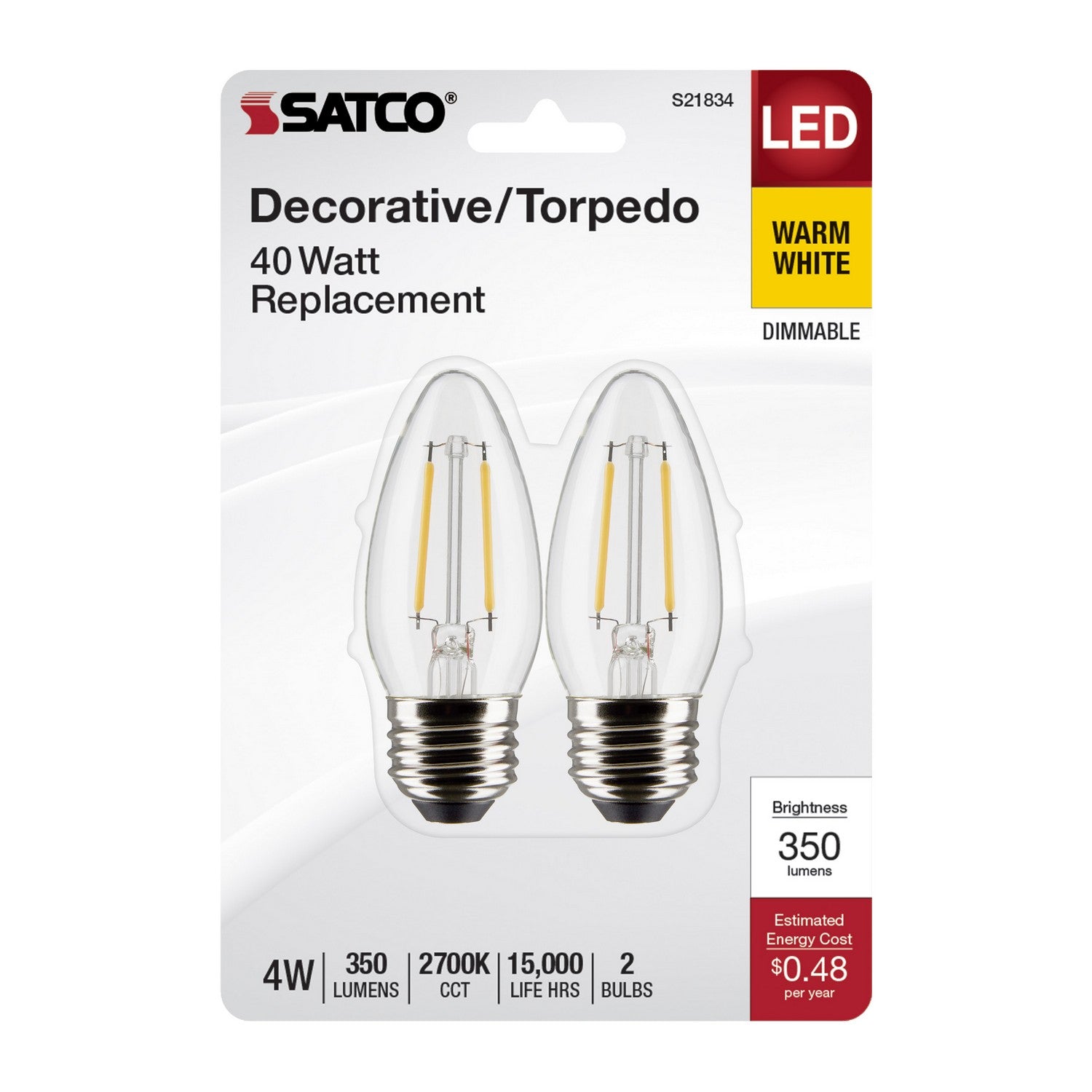 Satco - S21834 - Light Bulb - Clear
