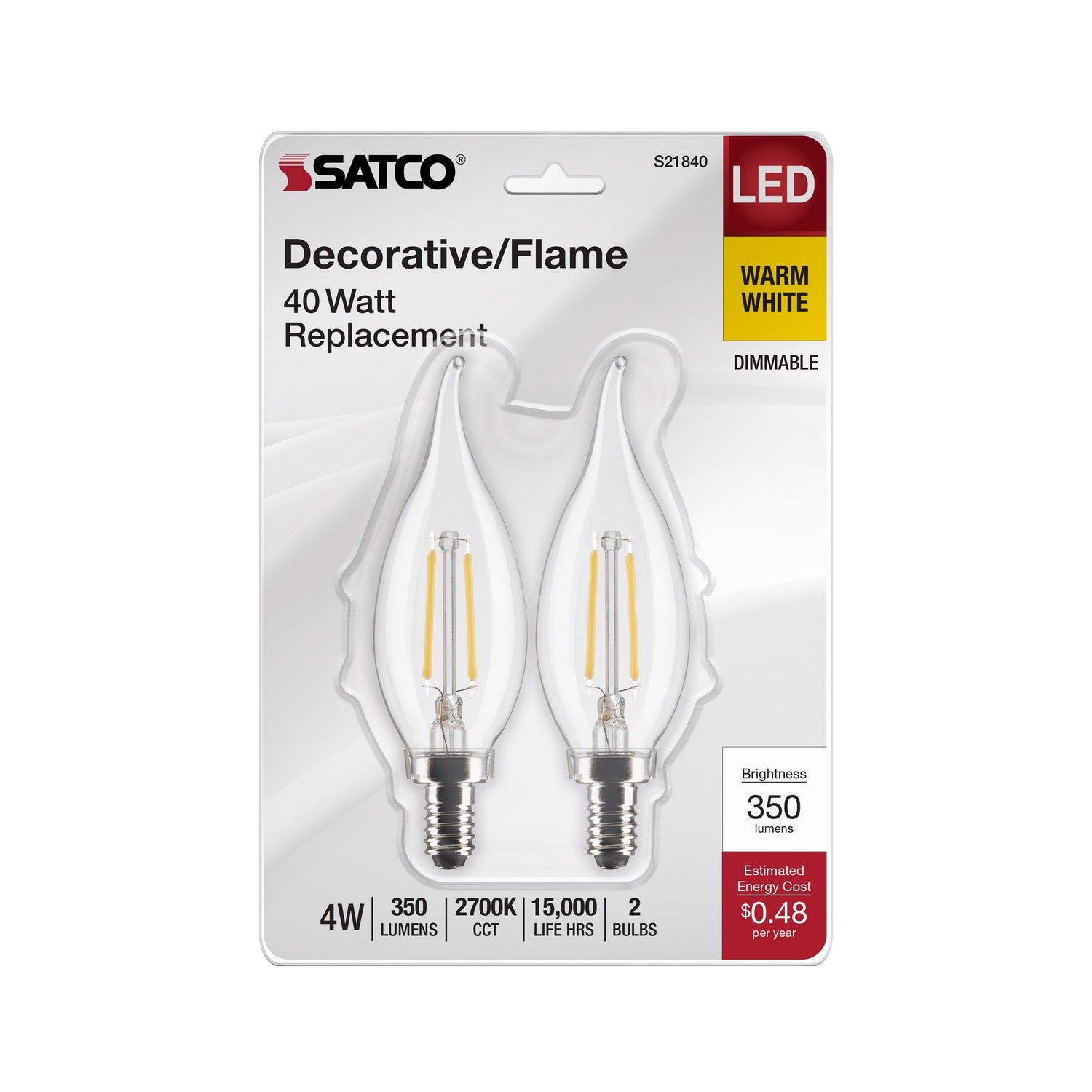 Satco - S21840 - Light Bulb - Clear